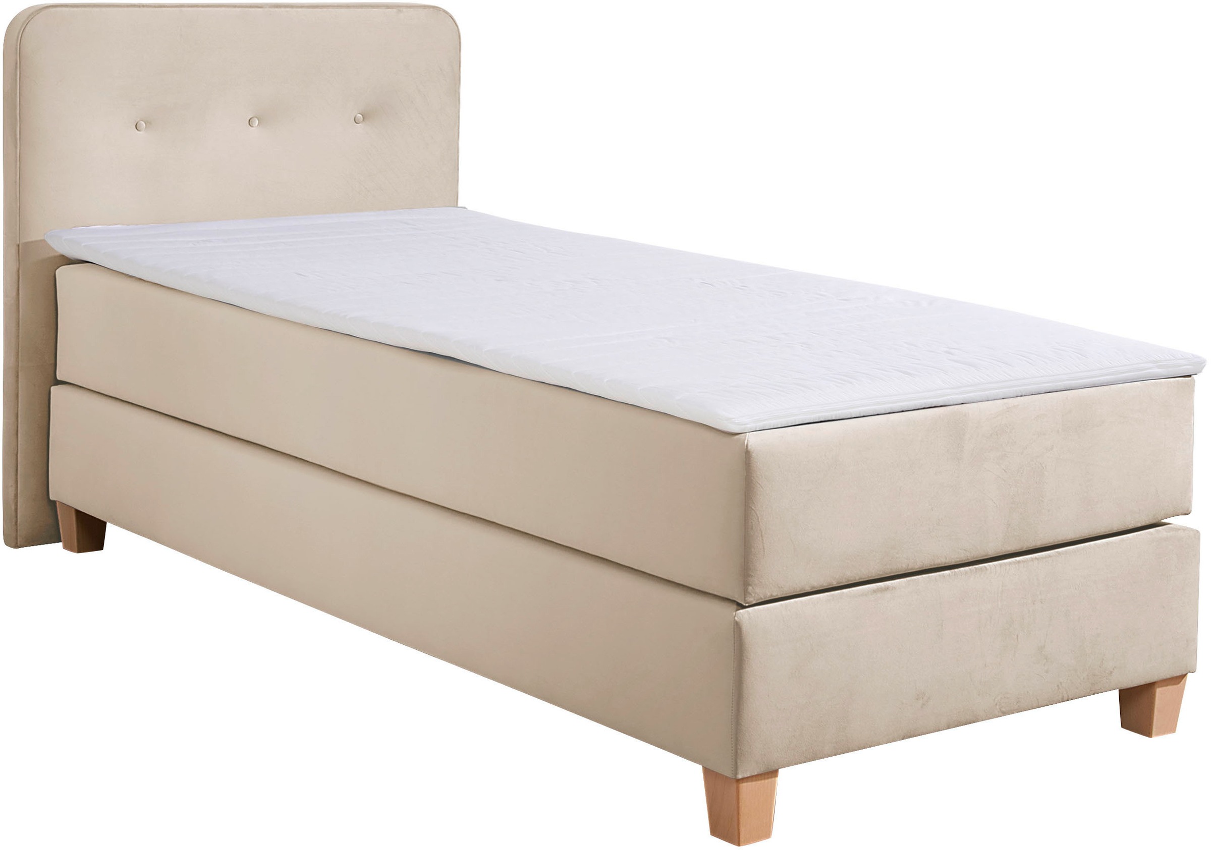 Home affaire Boxspringbett »Fargo«, inkl. Topper, in 3 Matratzenarten, in Samt- oder Strukturstoff