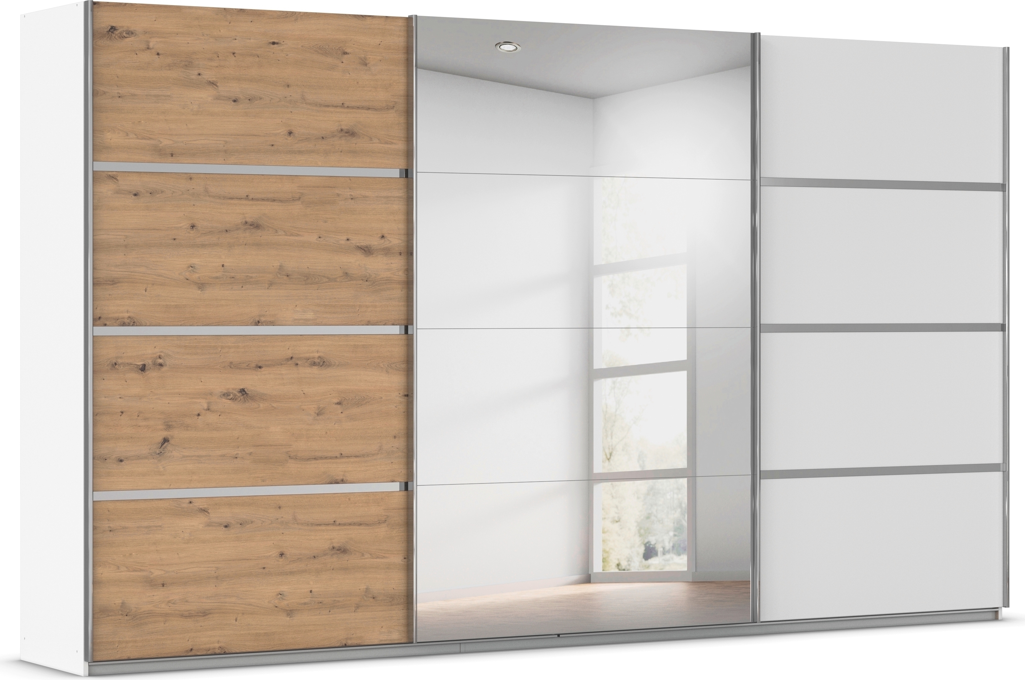 OTTO home Kleiderschrank "Mehrzweckschrank Aktenschrank Möbel Mietswohnung Schlafzimmer AVOLA" 3 verschiedene Ausstattungen BASIC/CLASSIC/PREMIUM (inkl. SOFT-CLOSE), mit eleganten Zierleisten in Chrom, Schwarz oder Weiß MADE IN GERMANY