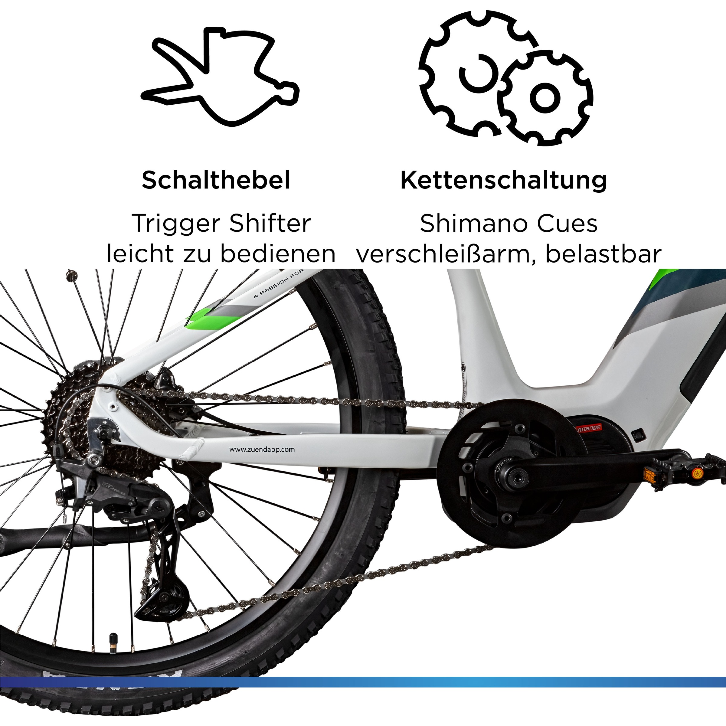 Zündapp »X900« 10 Gang Shimano Cues U6020 SGS Schaltwerk Kettenschaltung Mittelmotor 250 W Pedelec, Elektrofahrrad für Damen und Herren, MTB