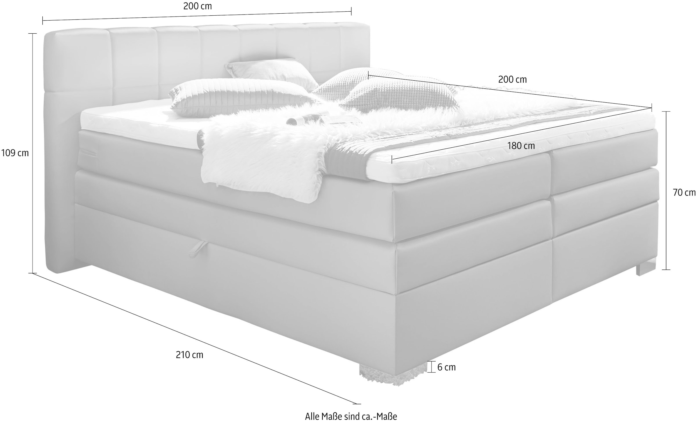 INOSIGN Boxspringbett »Airdrie«, inkl. Bettkasten und Topper