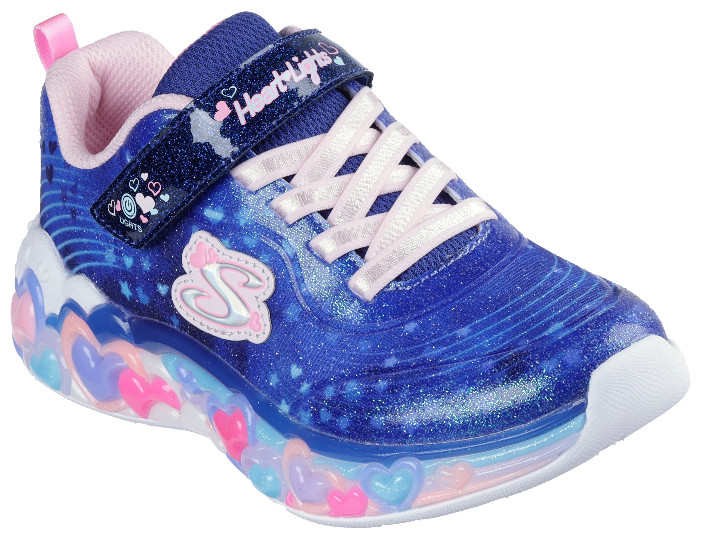 Skechers Sneaker »ETERNAL HEART LIGHTS«, Blink,-Klettschuh mit Herz-Applikation, Größenschablone zum Download