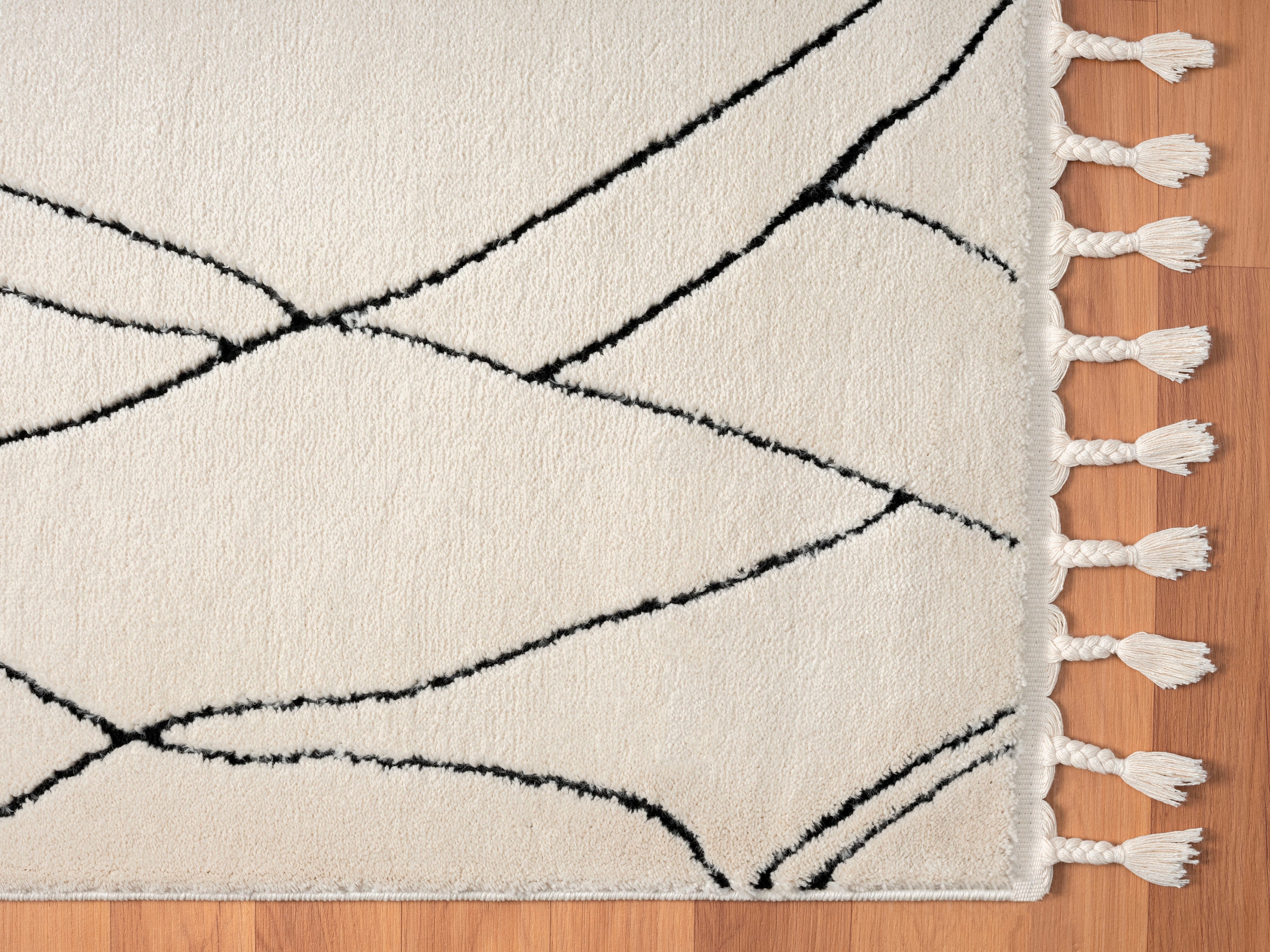 Myflair Möbel & Accessoires Hochflor-Läufer »Moroccan Drawline«, rechteckig, 24 mm Höhe, modern, marokkanisches Design, flauschig weich durch Hochflor