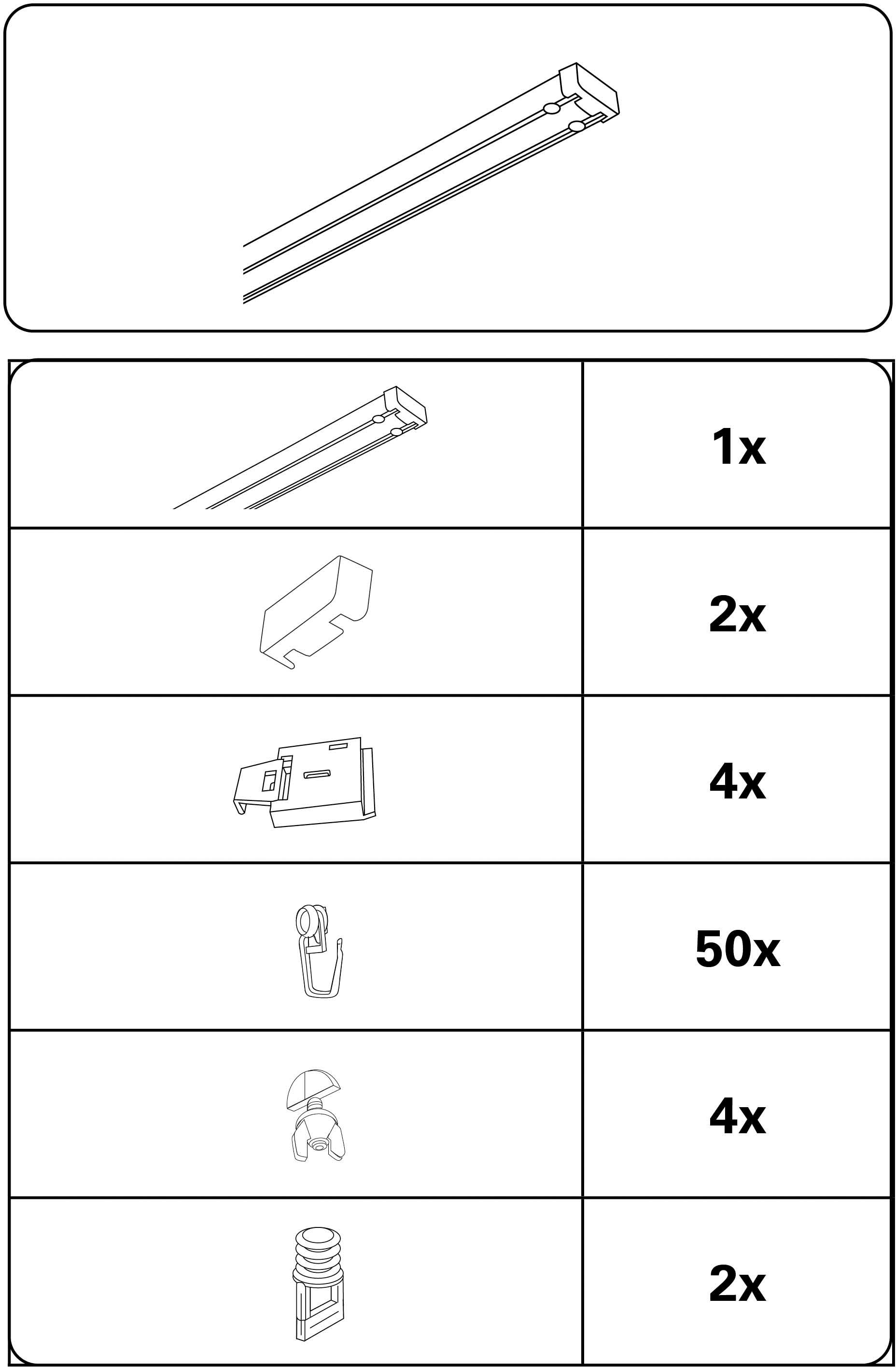 GARDINIA Vorhangschiene »Aluminium-Vorhangschienen Set 2-Lauf«, 2 läufig-läufig, Fixmaß, 2-läufig