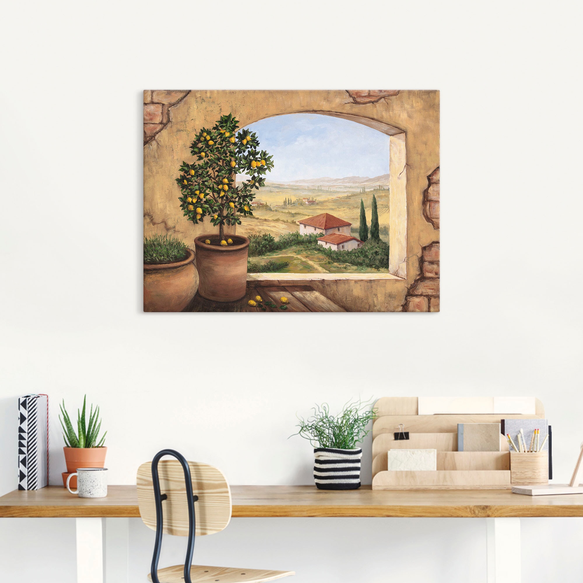 Artland Wandbild »Fenster in der Toskana«, Fensterblick, (1 St.), als Alubild, Outdoorbild, Leinwandbild, Poster, Wandaufkleber