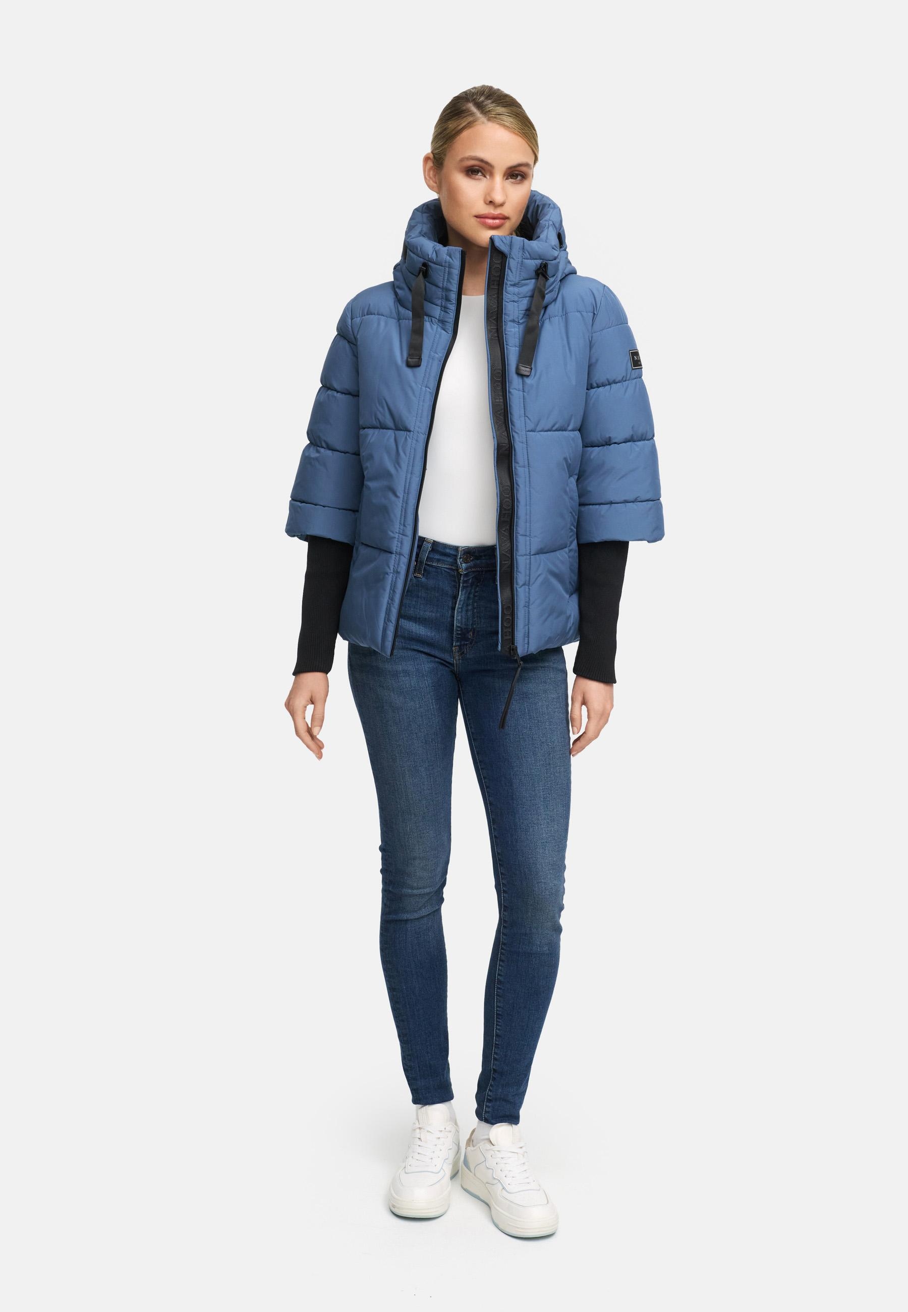 Navahoo Steppjacke »Lotusherz XIV«, mit Kapuze, Warme gesteppte Winterjacke mit Rippstrickärmeln
