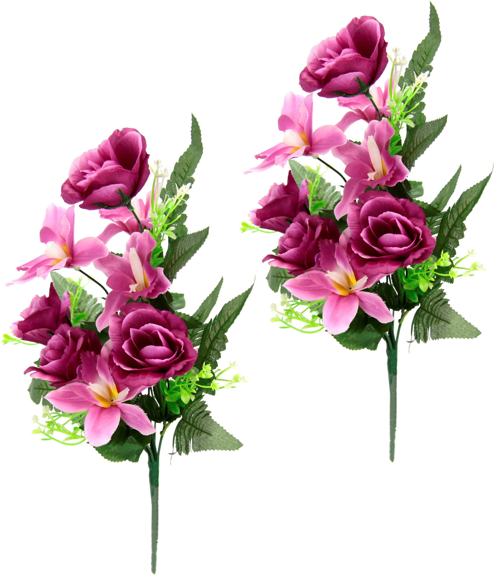 BAUR Künstliche oder und | 2er »Bouquet Kunstblumenstrauß Blumen Orchideen zum aus Legen Kunstblume bestellen Rosen«, I.GE.A. Stellen Set