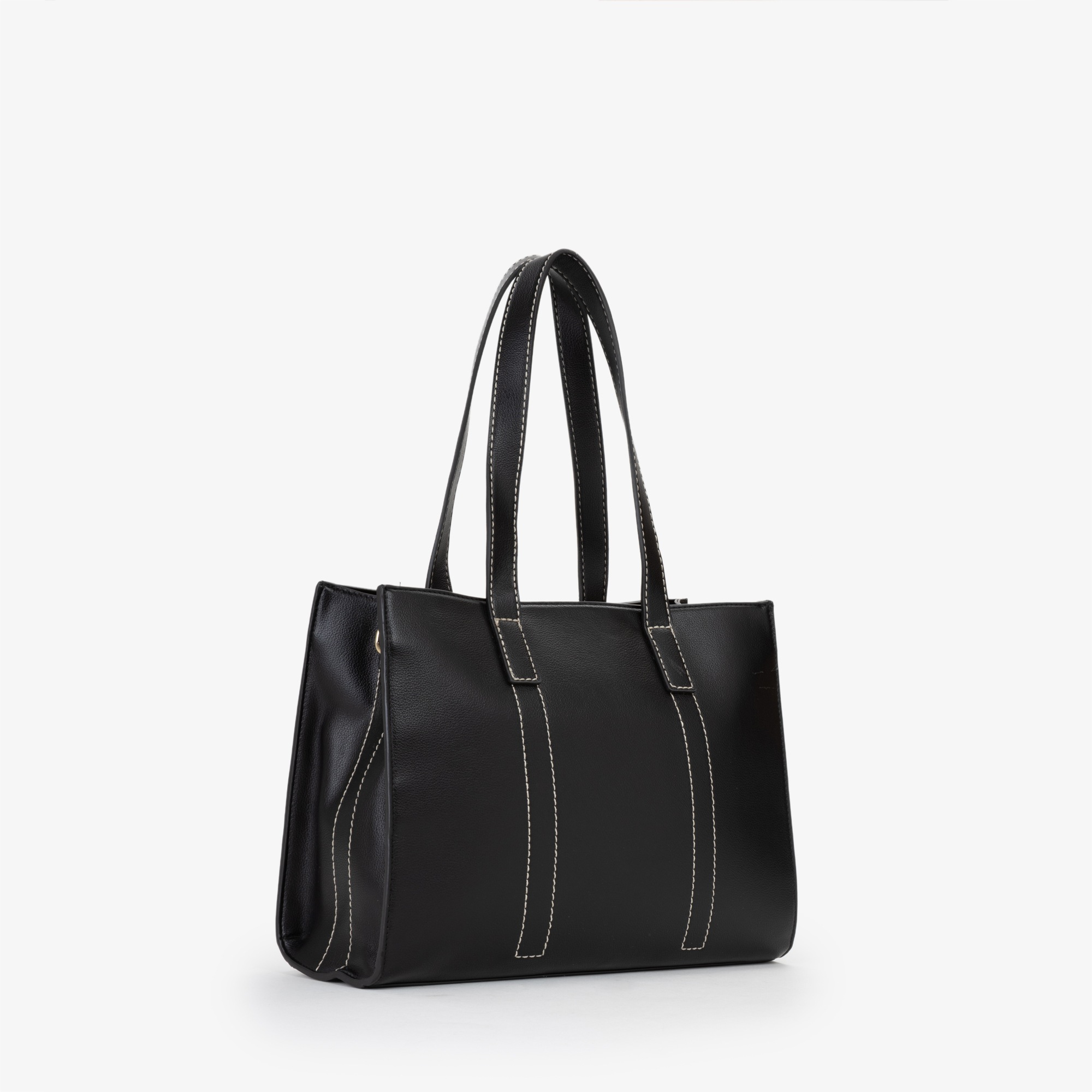 Shopper VALENTINO BAGS "AURY RE", Damen, Gr. B/H/T: 35cm x 26cm x 13cm, schwarz, Lederimitat, Taschen Shopper, Damen Umhängetasche, Tragetasche, Schultertasche mit Kontrastnähten 3