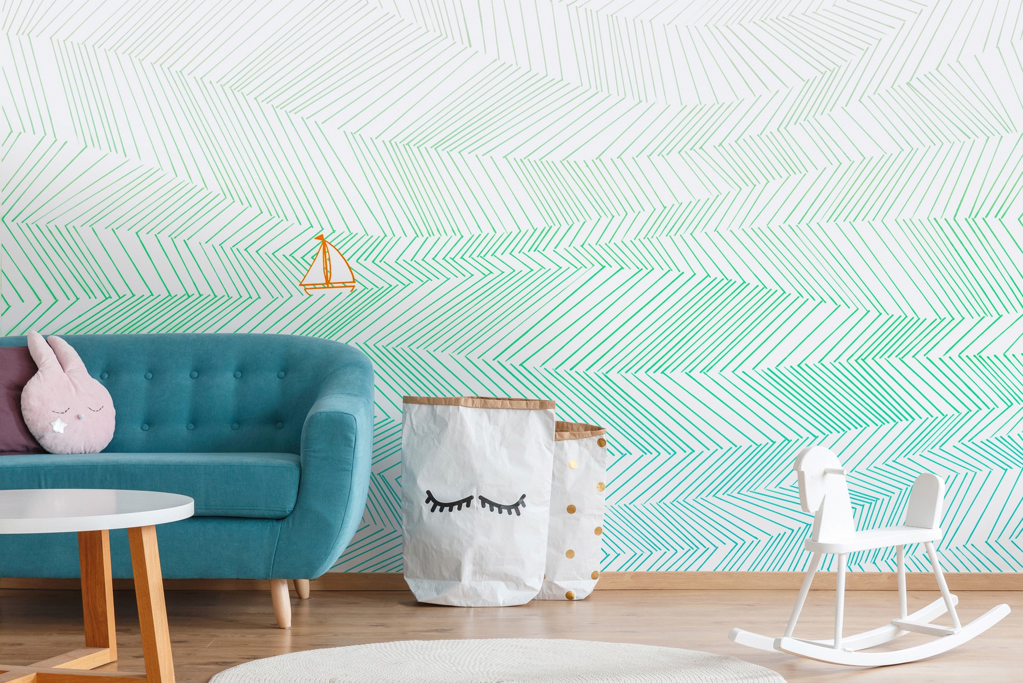 Architects Paper Fototapete »Atelier 47 Waves Artwork 3« geometrisch glatt Vlies, Wand, Schräge, Decke