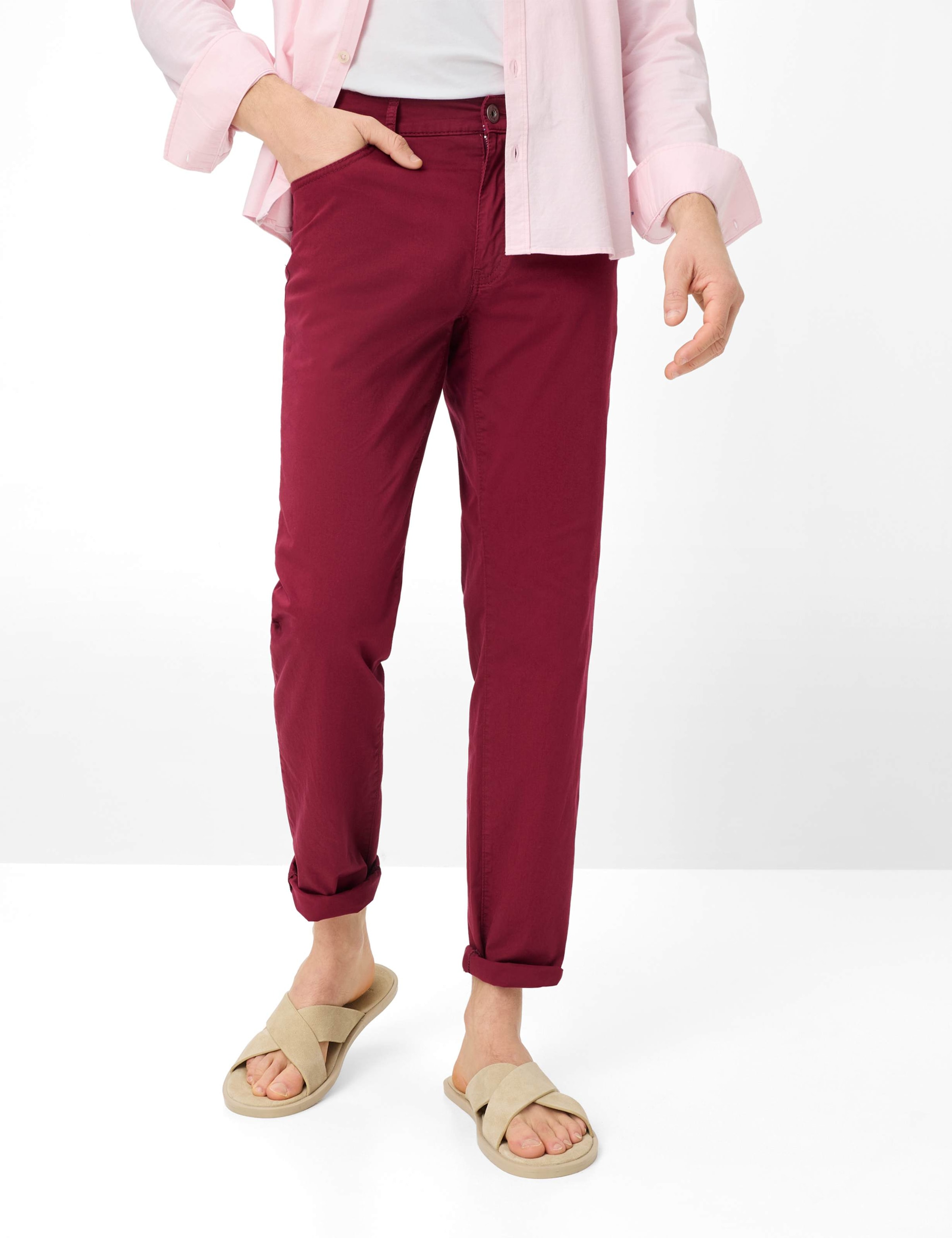 5-Pocket-Hose BRAX "Style CADIZ", Herren, Gr. 34, Länge 30, dunkelrot, Web, 78% Baumwolle, 19% Lyocell, 3% Elasthan, Hosen 5-Pocket-Hose