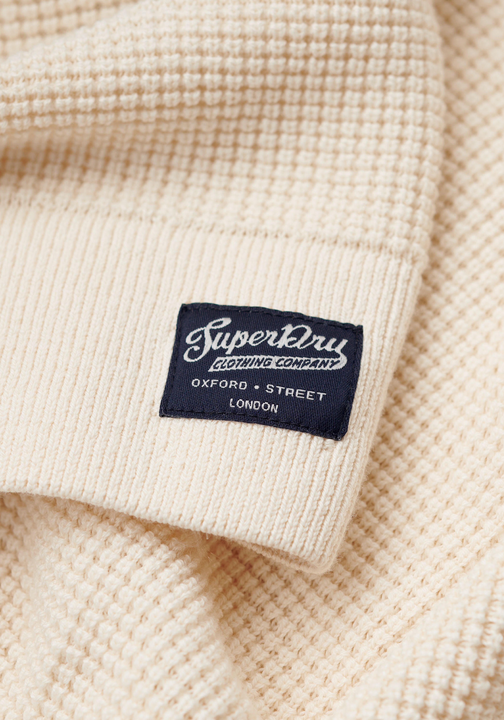 Superdry Strickpullover »TEXTURED CREW KNIT JUMPER«, mit strukturiertem Waffelstrickmuster