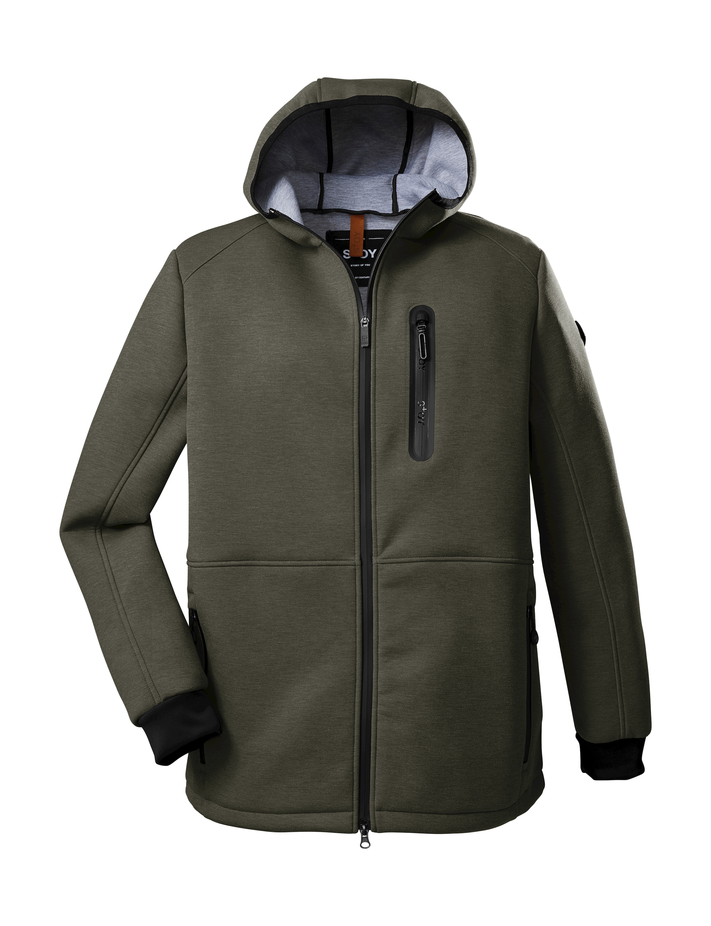 STOY Funktionsjacke »STW 20 MN JCKT«, Elastische Scuba-Jacke mit verstellbarer Kapuze