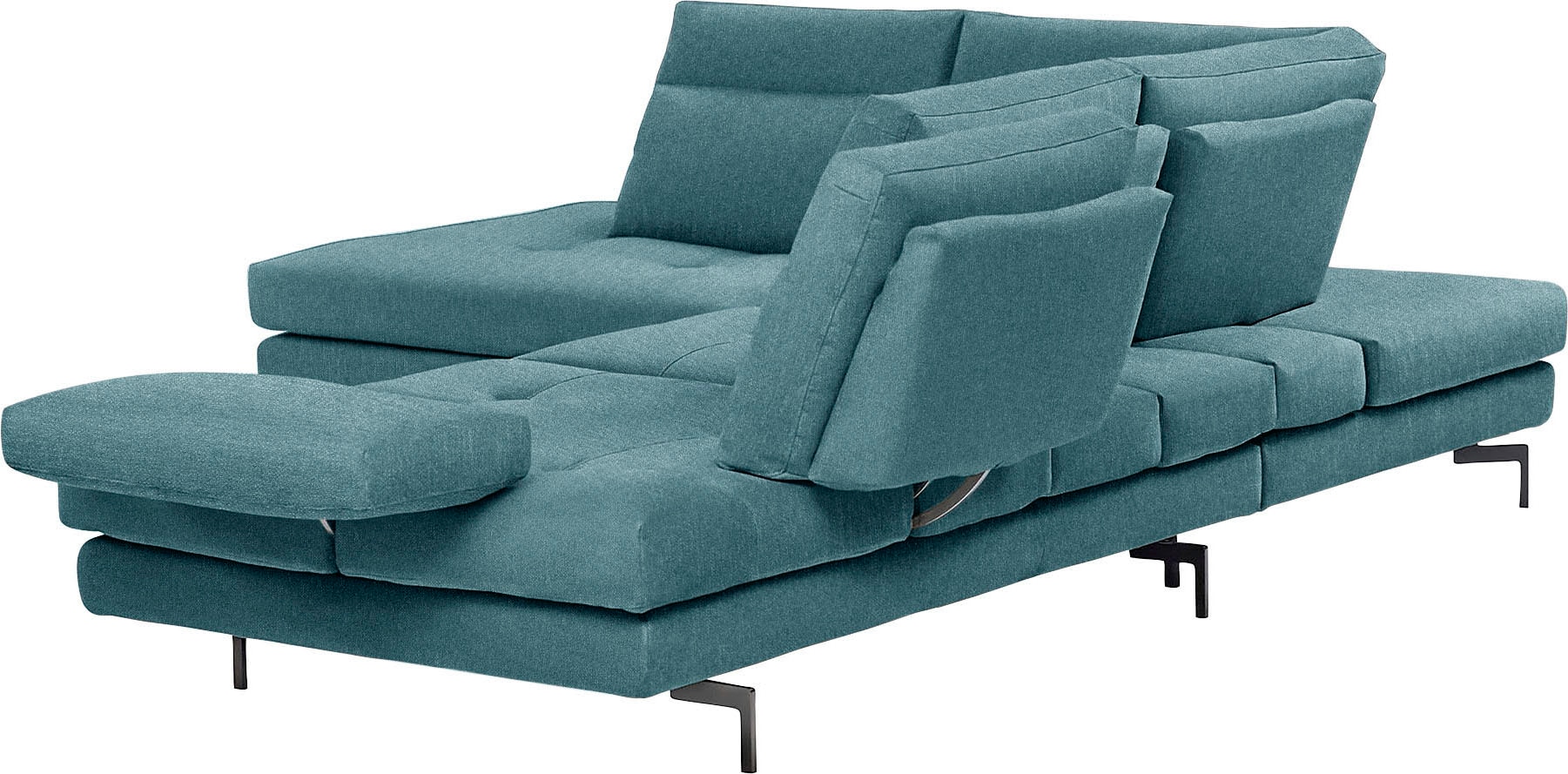 CALIA ITALIA Ecksofa »Toby Wing, L-Form, Designsofa mit sensationellem Sitzkomfort«, Sitztiefenverstellung, funktionale Ecke, Füße in schwarz matt