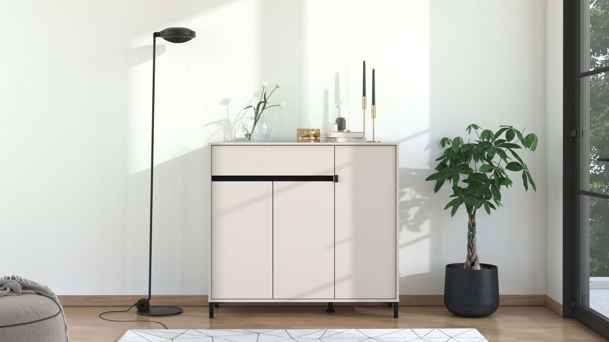 Home affaire Schuhkommode »Flannan, Schuhregal, Schuhschrank, Gesamthöhe 109,5 cm« sechs Regale und eine Schublade, Gesamtbreite 118,5 cm