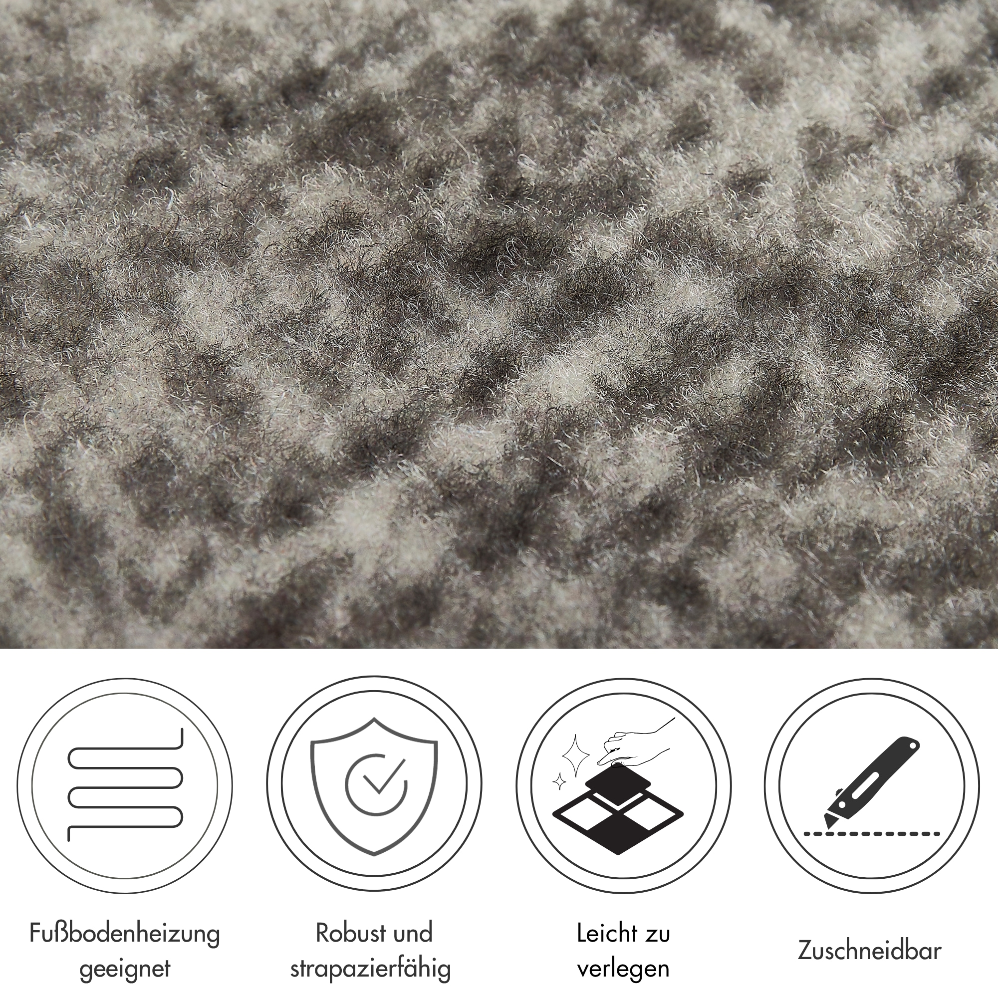 Andiamo Teppichfliese »Paris Nadelfilz«, quadratisch, 4 mm Höhe, 40x40 cm, selbstklebend, robust & strapazierfähig, 25 Stück (4 qm)