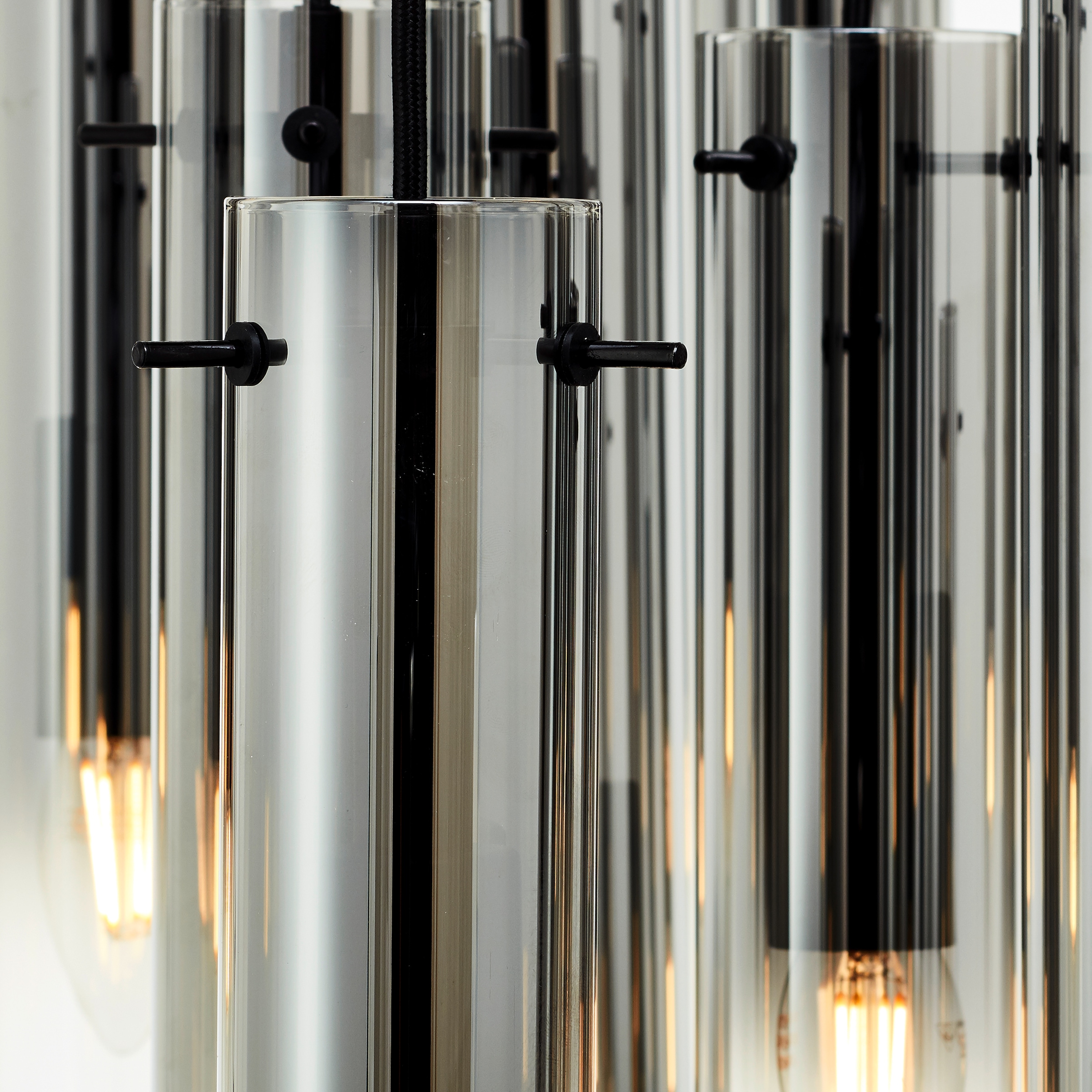 Brilliant Pendelleuchte x | E14, schwarz 199 matt »Glasini«, 14 14 flammig-flammig, x cm, 52 BAUR Metall/Rauchglas, kürzbar