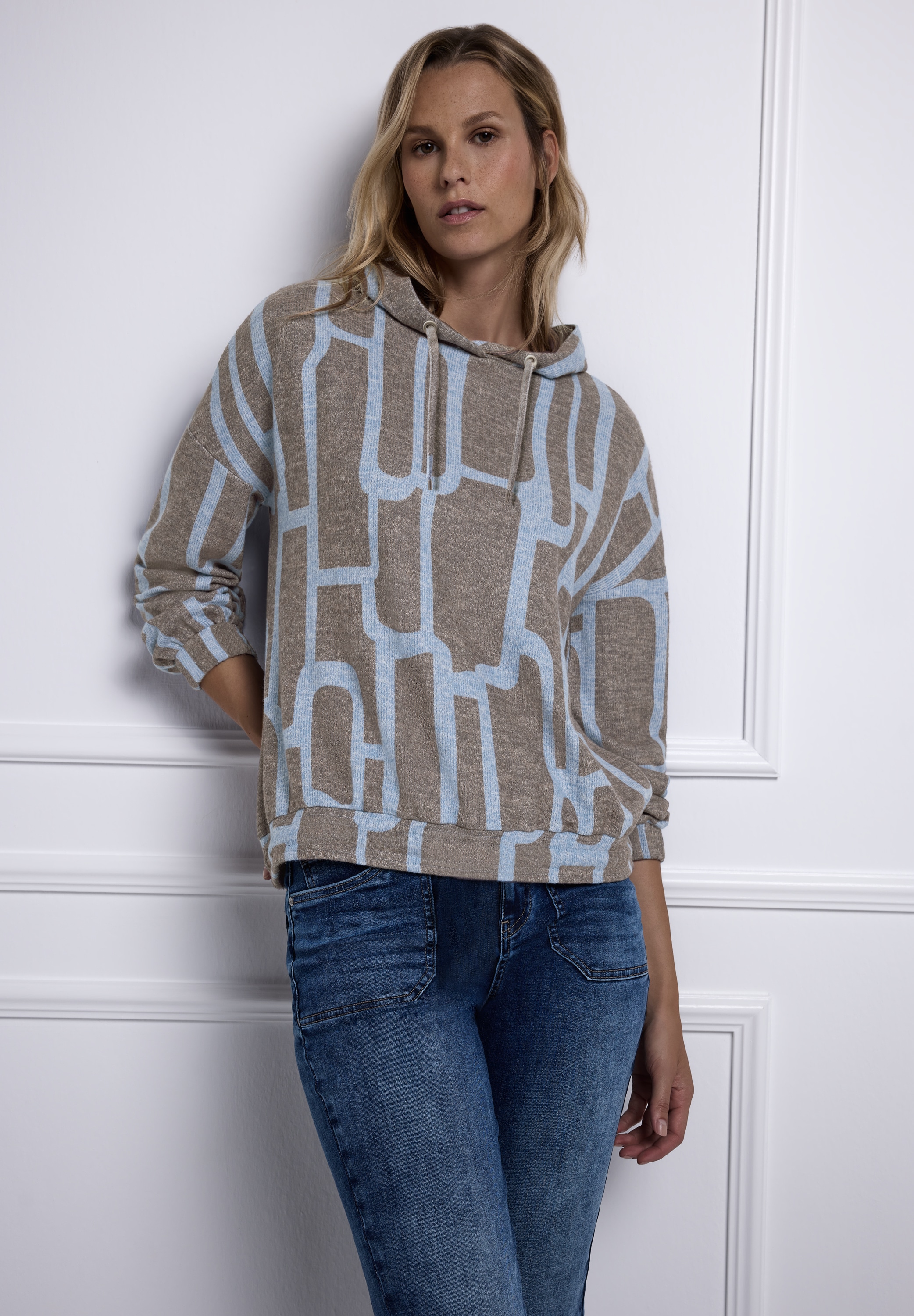 STREET ONE Kapuzenpullover Lässige Kapuze samt Tunnelzug