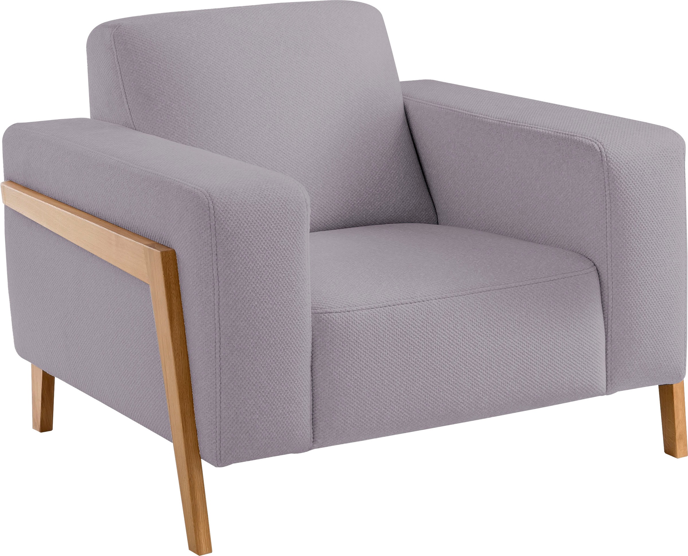 exxpo - sofa fashion Sessel »Starr, Loungesessel«, im Scandinavian Design, mit Massive Holzfüße, frei im Raum stellbar