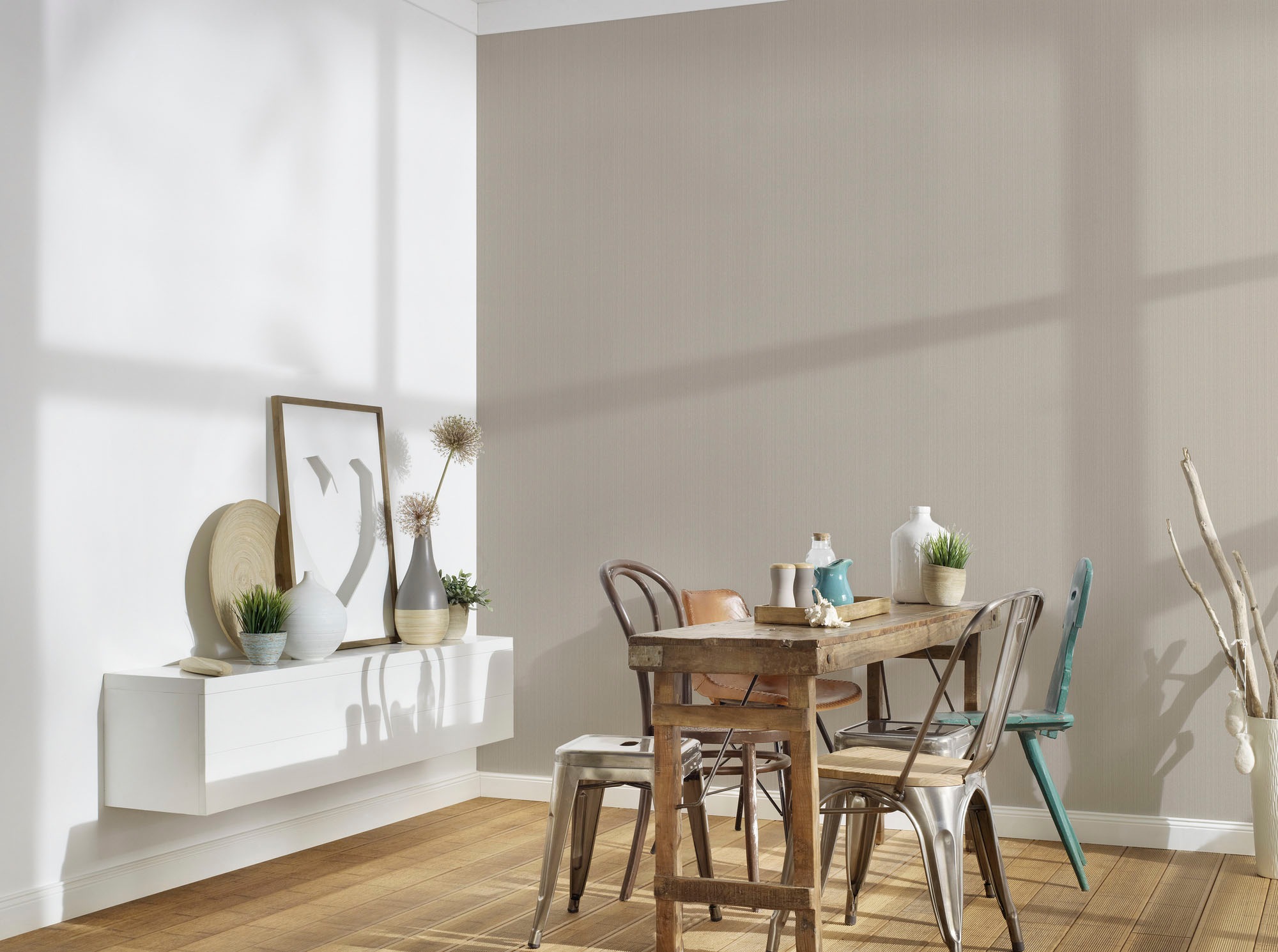 living walls Vliestapete »Mata Hari« Ton-in-Ton | unifarben strukturiert Tapete Uni Einfarbig