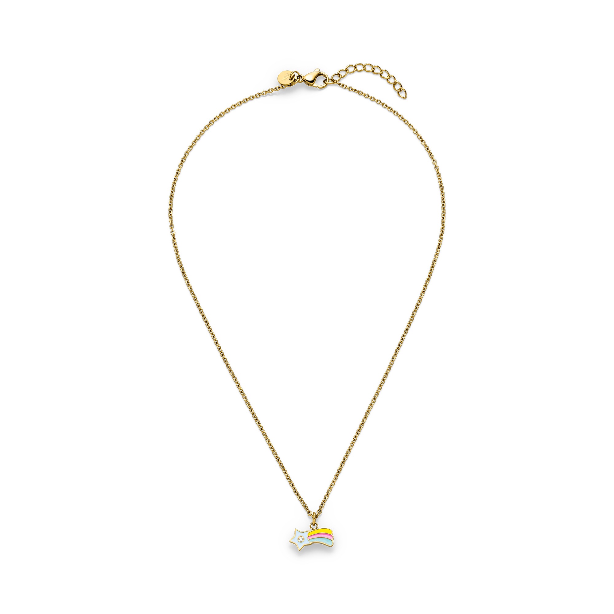 s.Oliver Kette mit Anhänger »Schmuck Geschenk Edelstahl Halskette The Shooting Star, Sternschnuppe« mit Glasstein - Emaille