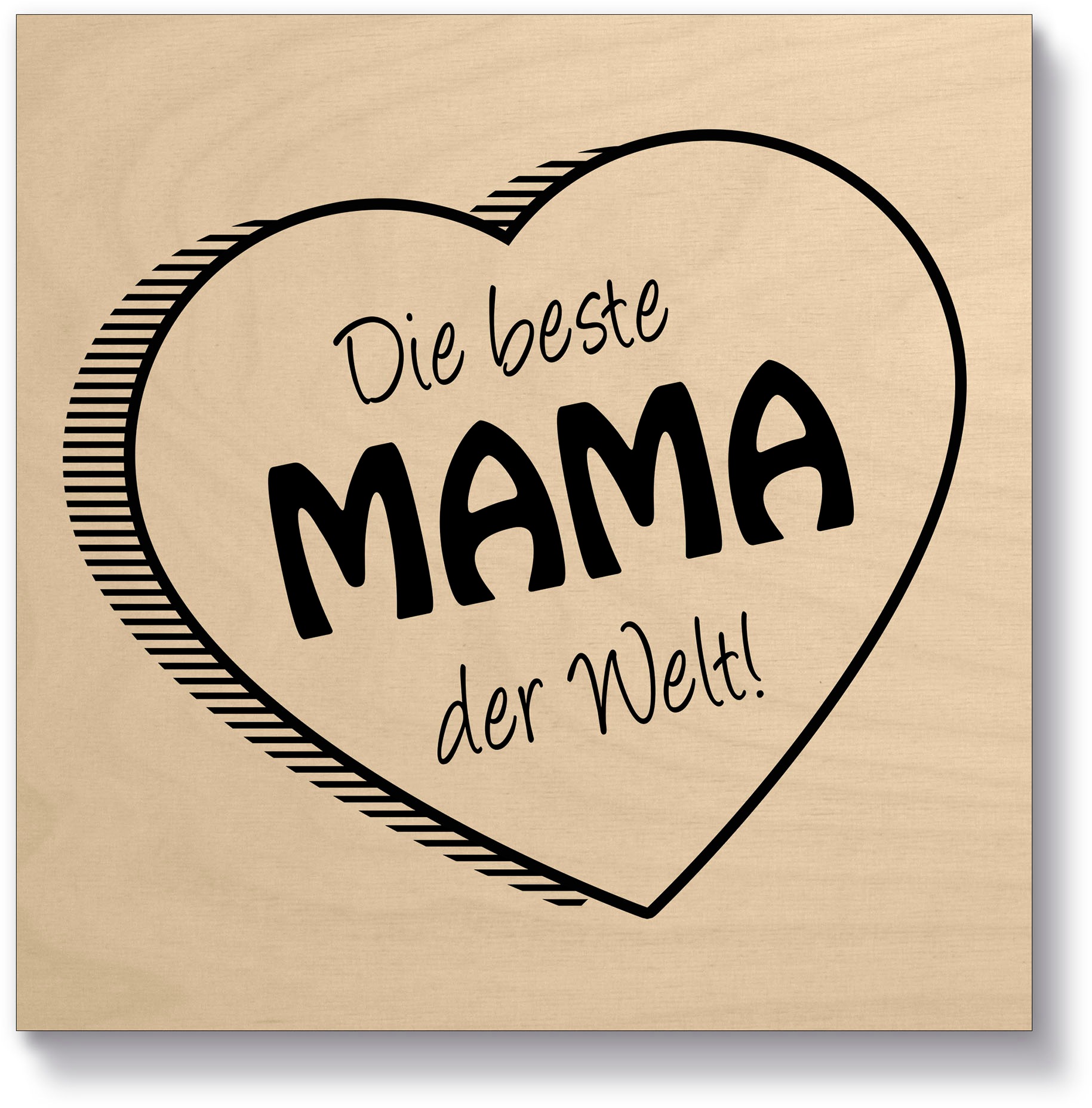 Artland Holzbild "Die beste Mama der Welt", Sprüche & Texte, (1 St.)