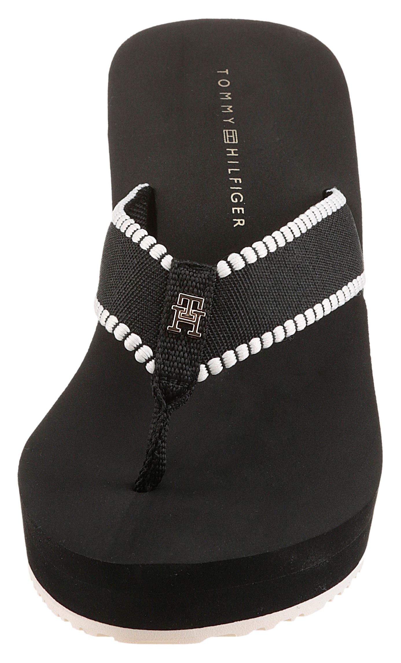 Tommy Hilfiger Dianette »WEDGE BEACH SANDAL«, Keilabsatz, Zehentrenner, Sommerschuh mit Logoschriftzug