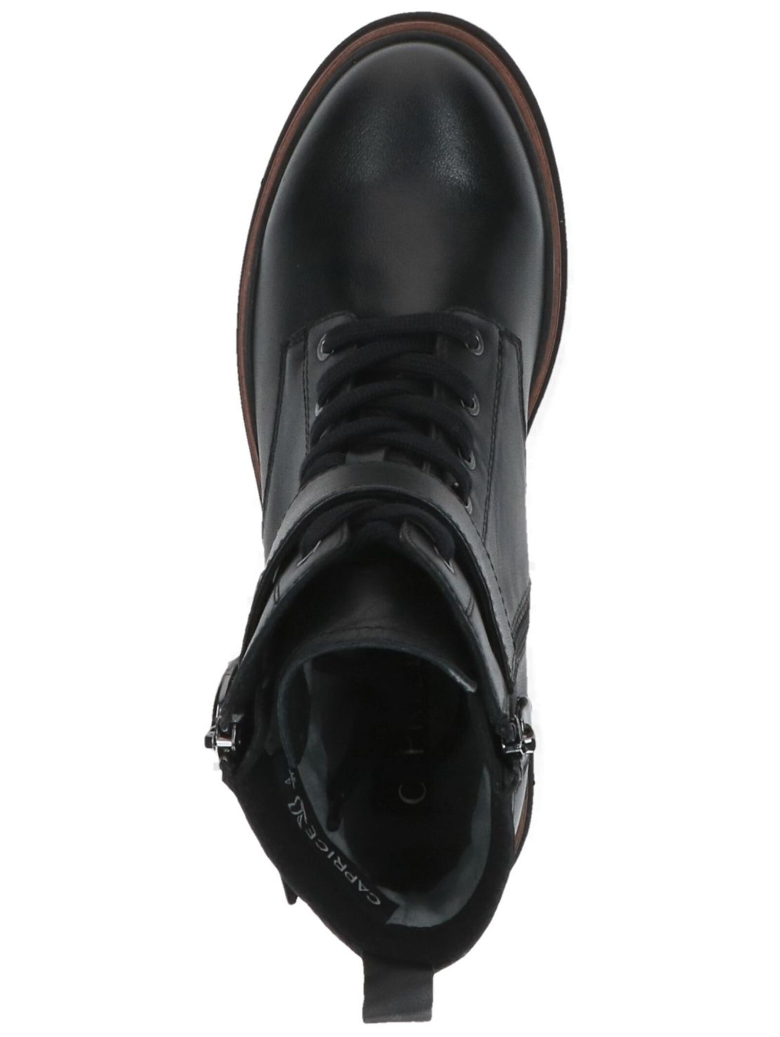 Schnürstiefelette CAPRICE "Caprice Stiefelette Leder", Damen, Gr. 39, schwarz, Leder, Schuhe Schnürstiefelette 8