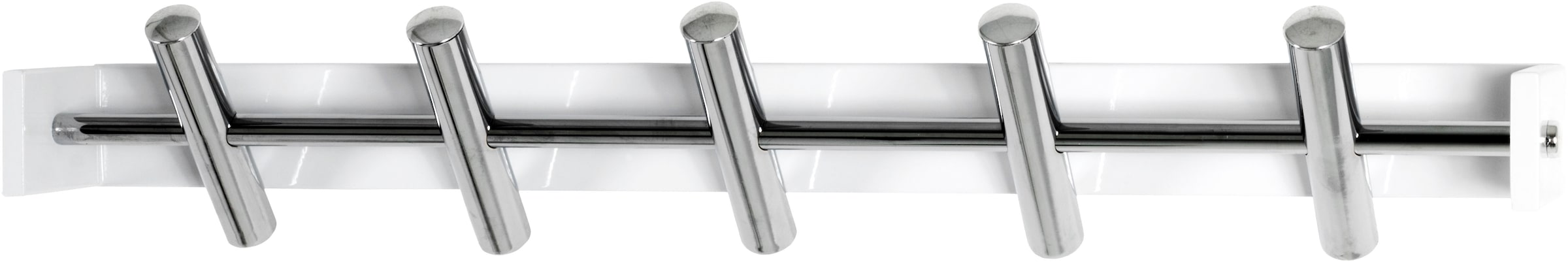 HAKU Garderobenleiste rechteckig - aus Metall Weiß - B/T/H 60/10/10 cm