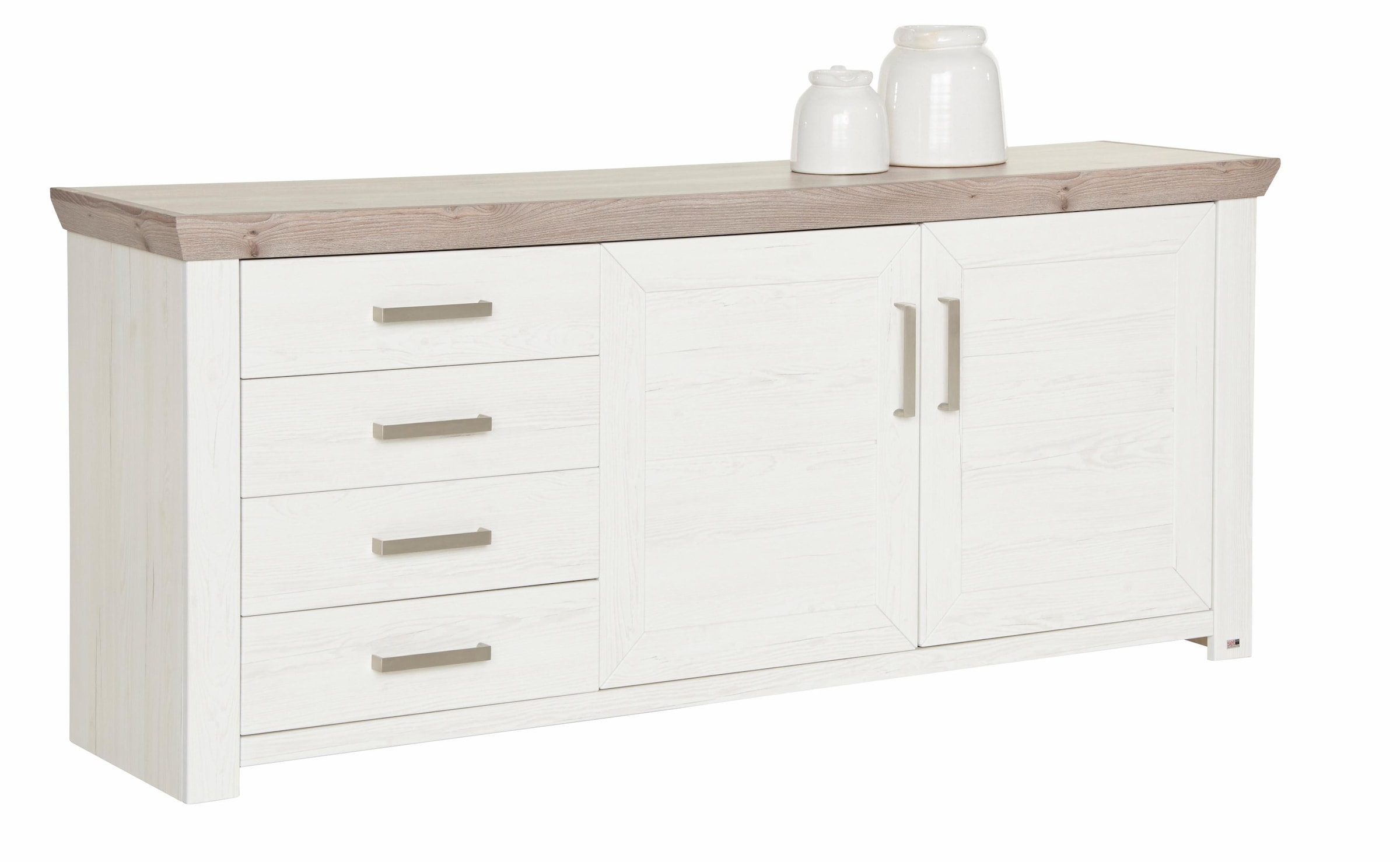 set one by Musterring Sideboard »York«, Typ 51, mit viel Stauraum, Bügelgriff silber, B 184 x H 79 cm