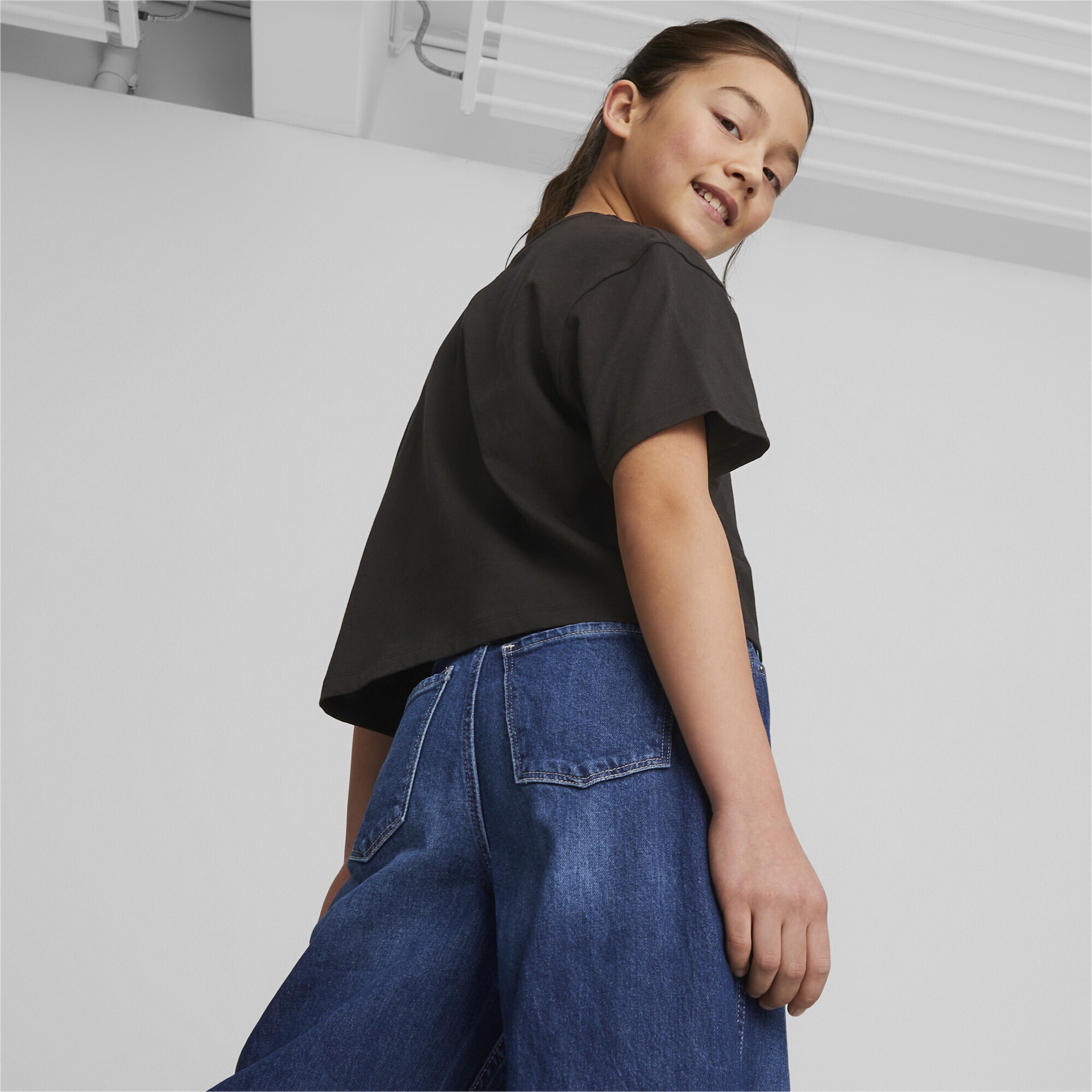PUMA T-Shirt »Mädchen Cropped T-Shirt mit Logo Mädchen«