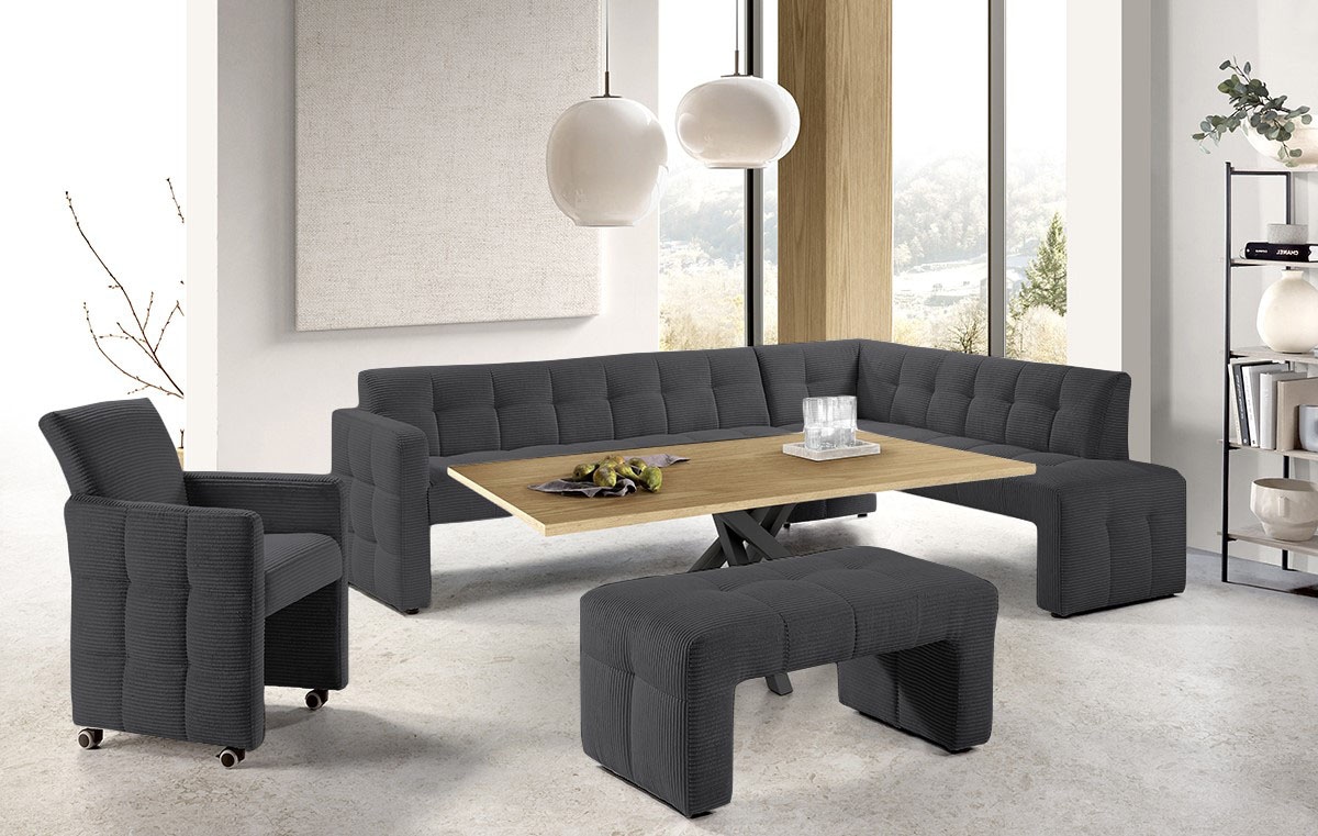 exxpo - sofa fashion Essbank »Barista, bequem und elegant, hohe Bodenfreiheit«, Eckbank Barista bequem und elegant, hochwertige Detailverarbeitung