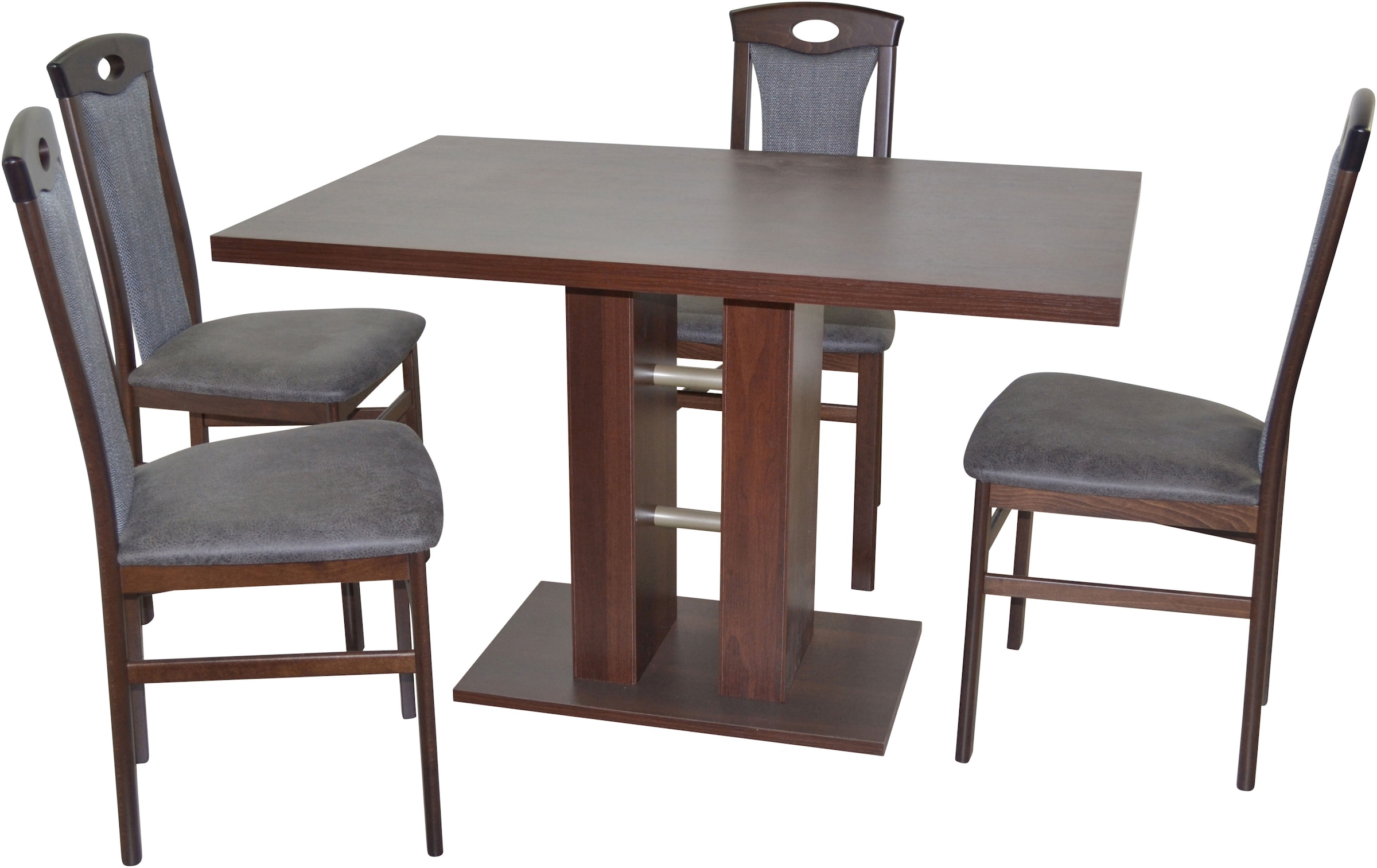 HOFMANN LIVING AND MORE Essgruppe »5tlg. Tischgruppe« Spar-Set, 5tlg. Tischgruppe, 5 Stk. tlg. Stühle montiert