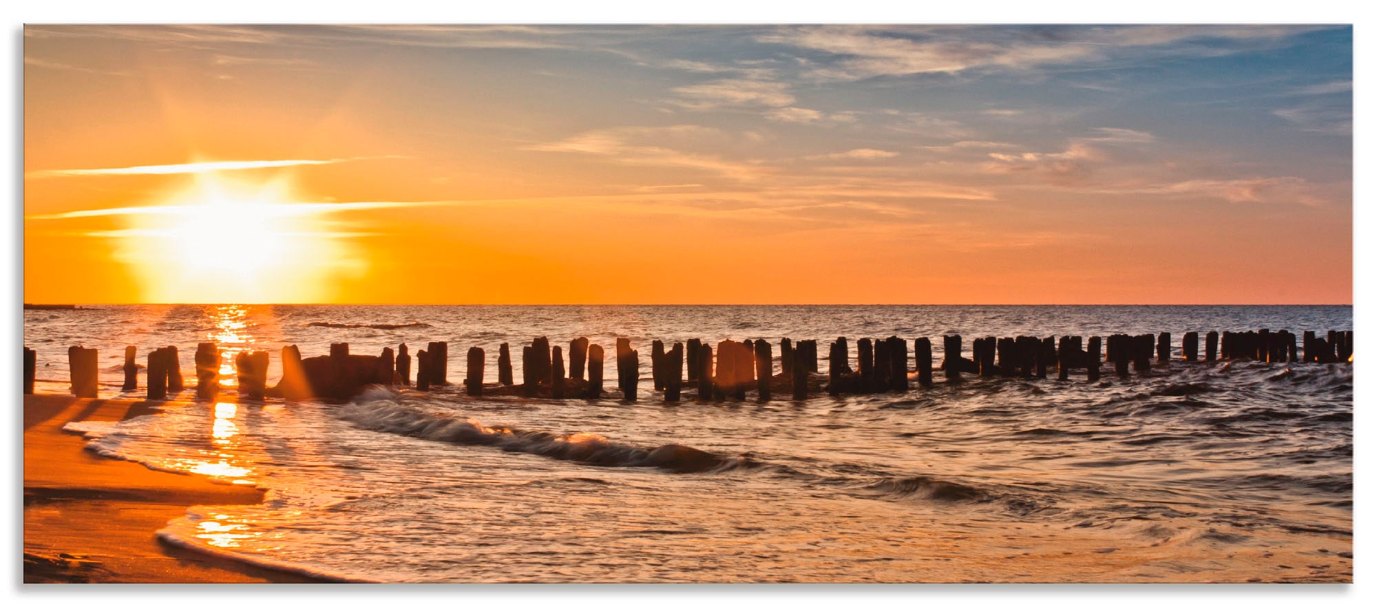 Artland Küchenrückwand "Schöner Sonnenuntergang am Strand", (1 tlg.), Alu S günstig online kaufen