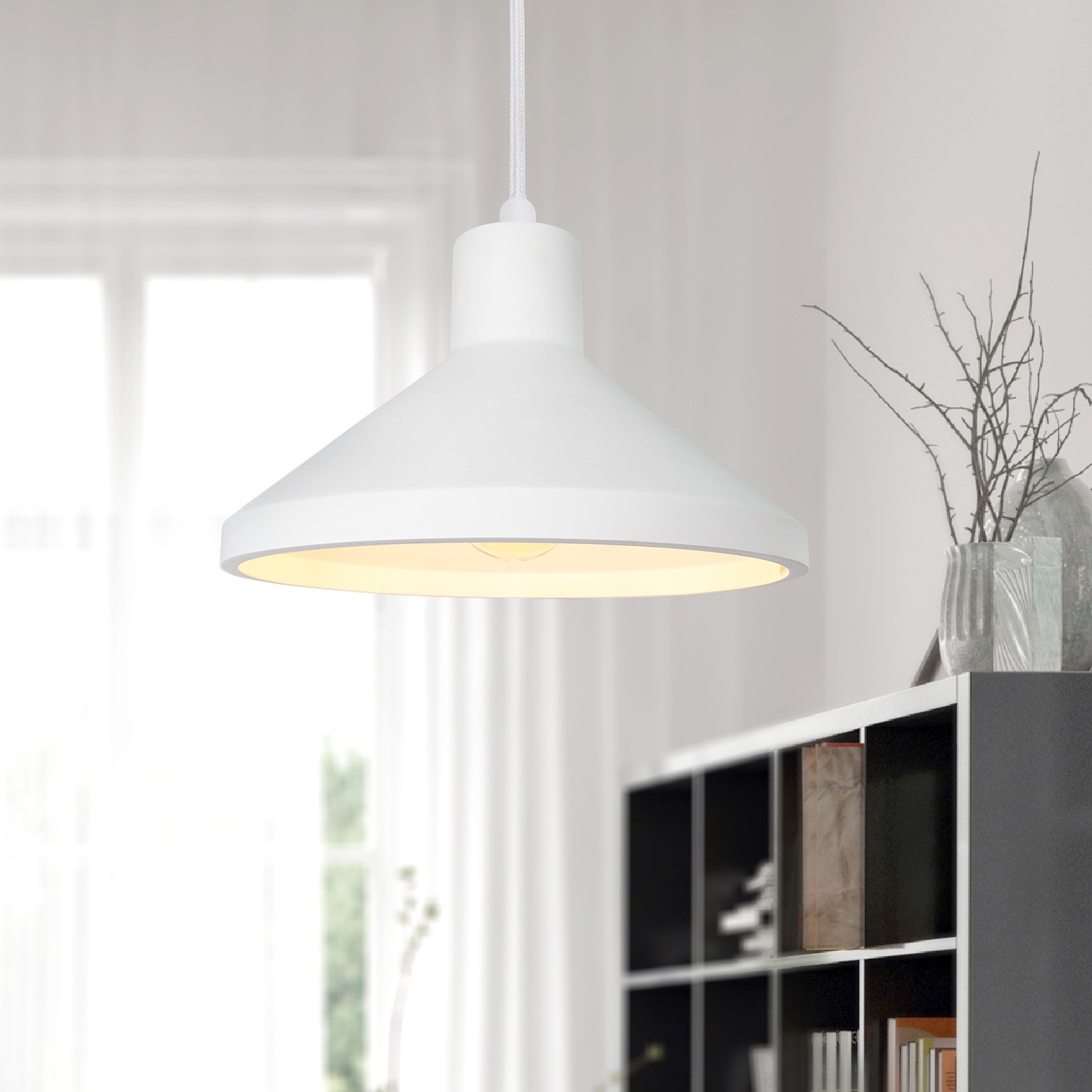 Paco Home Pendelleuchte »SUBORBIA«, 1 flammig-flammig, LED, E27, Lampe Für Wohnzimmer Esszimmer Küche, Höhenverstellbar