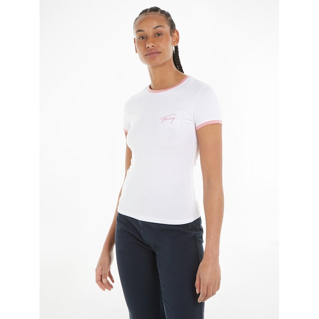 Tommy Jeans T-Shirt »TJW SLIM SIGNATURE TEE SS«, mit Rundhalsausschnitt für  bestellen | BAUR