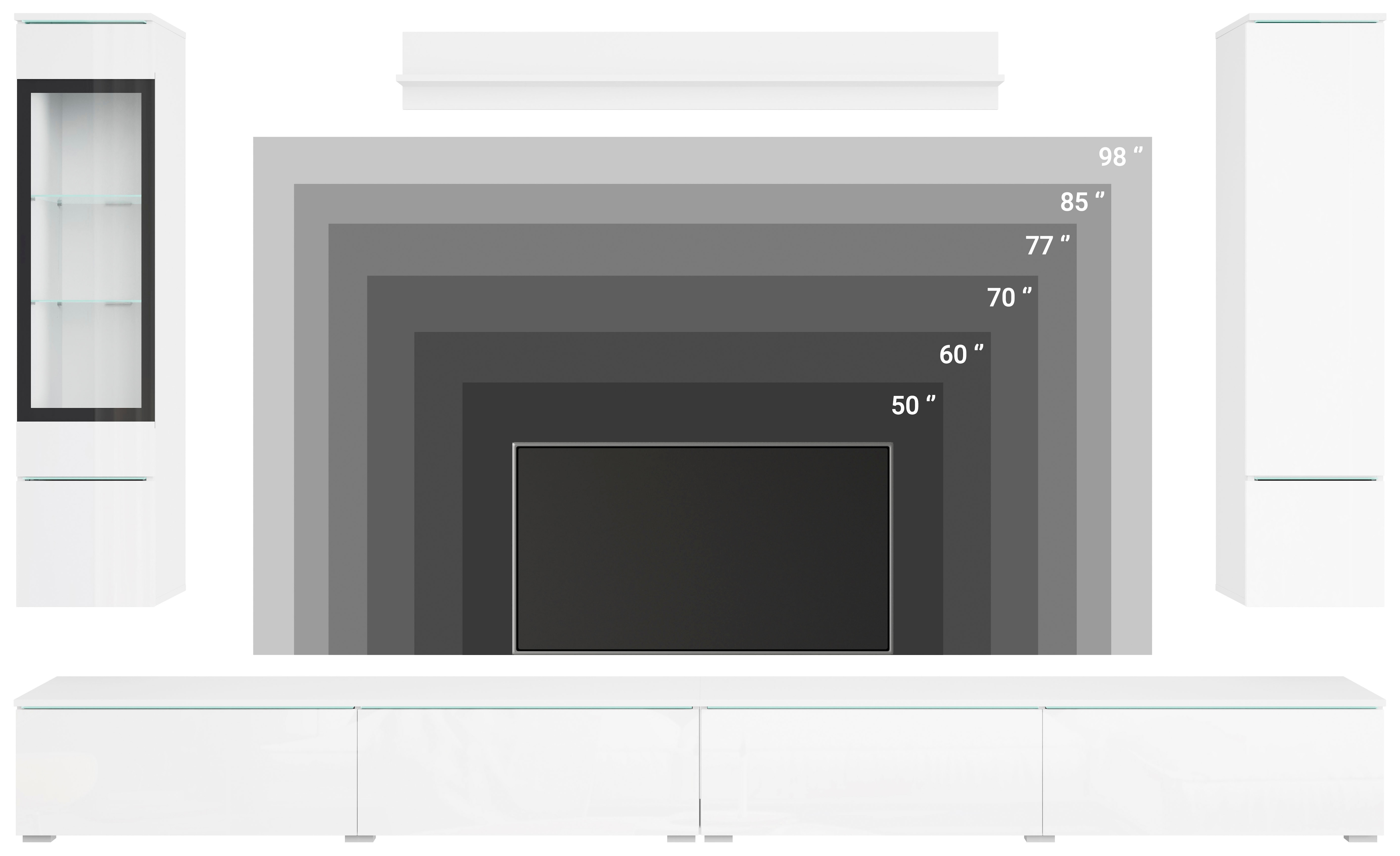 Thumbnail - Home affaire Wohnwand "Vera, Breite 300 cm" Komplett-Set, 5 Stk. tlg.