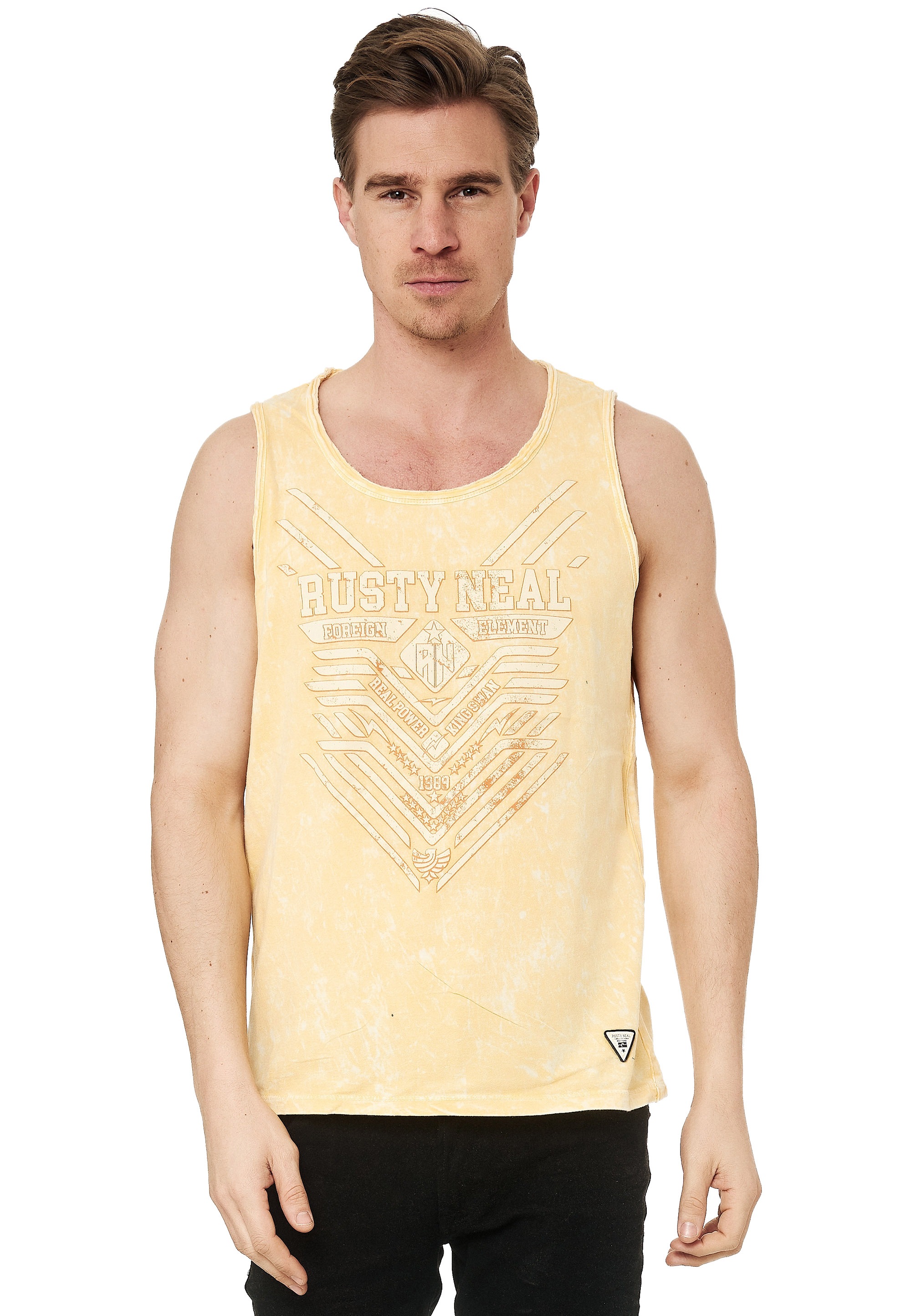 Rusty Neal Tanktop, mit modernem Print