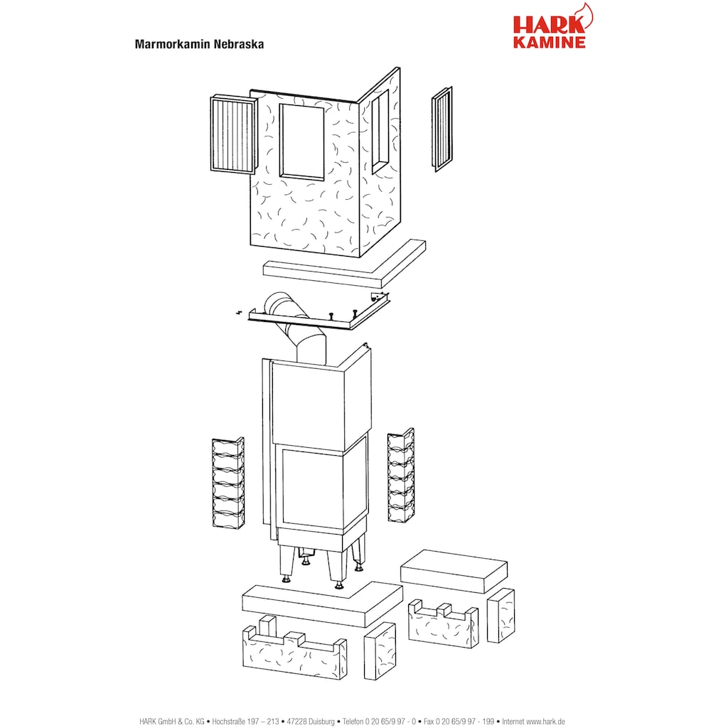 HARK Kaminbausätze »Nebraska Bank Rechts«