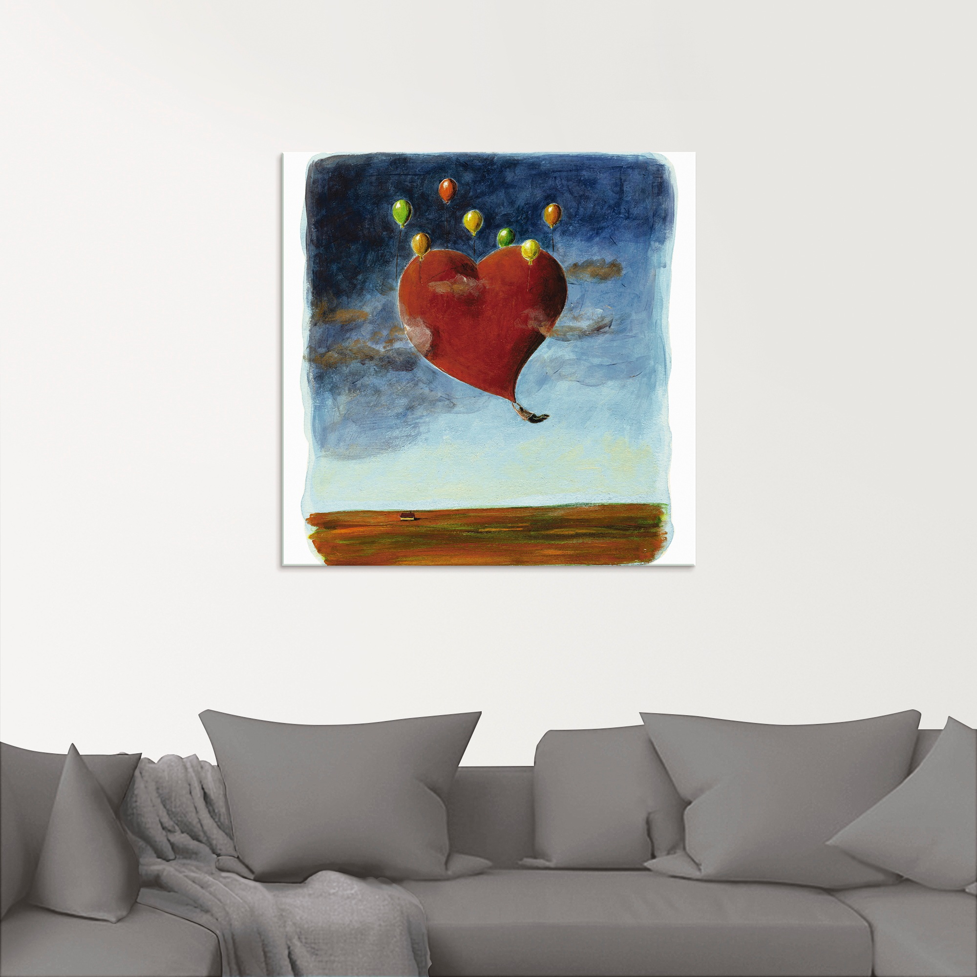 Artland Glasbild "Fliegendes Herz", Herzen, (1 St.), in verschiedenen Größe günstig online kaufen