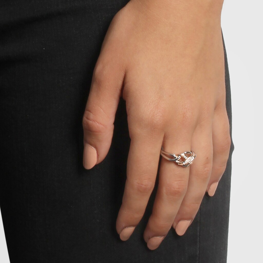 Zeeme Fingerring »925/- Sterling Silber 2-farbig Zirkonia«