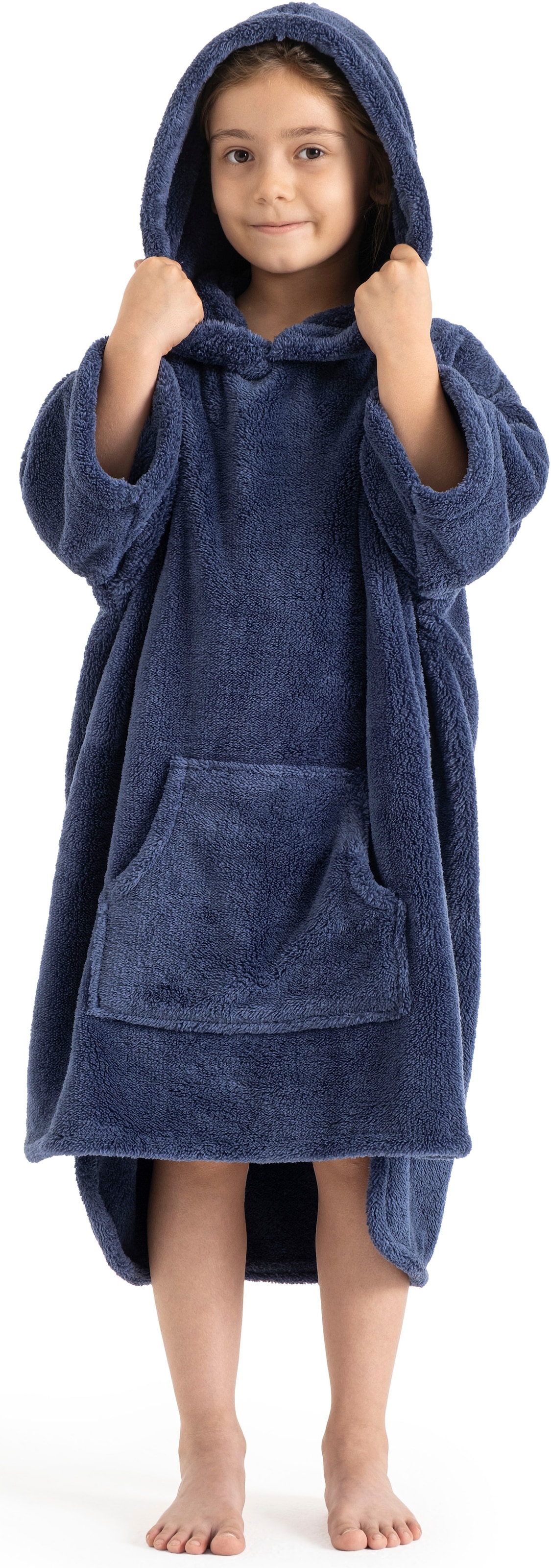 my home Badeponcho »Lillou, für Kinder, ideal für Urlaub oder im Schwimmbad«, (1 St.), weich und kuschelig, Fleece, plüsch, Surfponcho