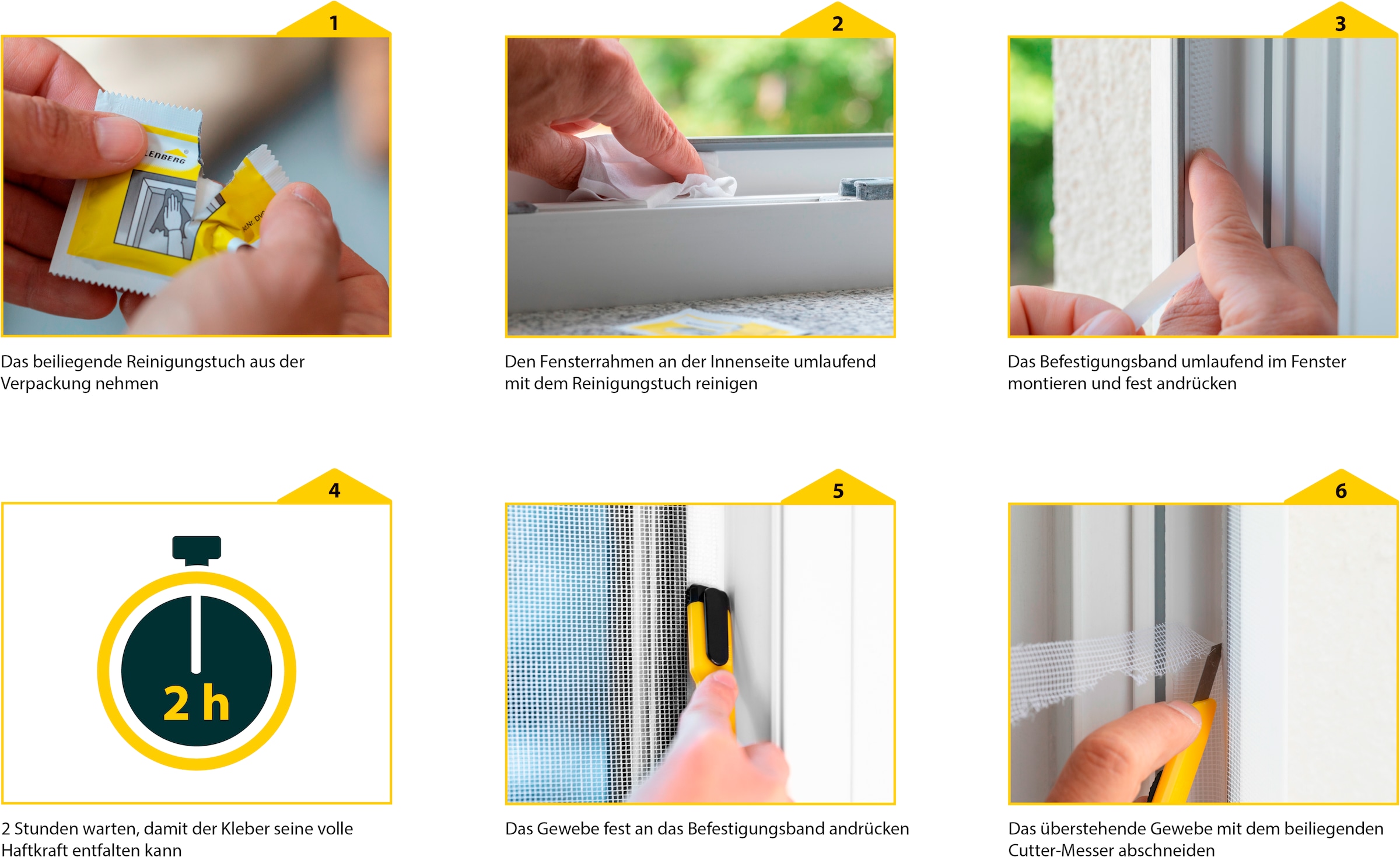 SCHELLENBERG Fliegengitter-Gewebe »für Fenster ohne bohren«, Insektenschutz inkl. Befestigungsband, 100 x 100 cm, weiß, anthrazit