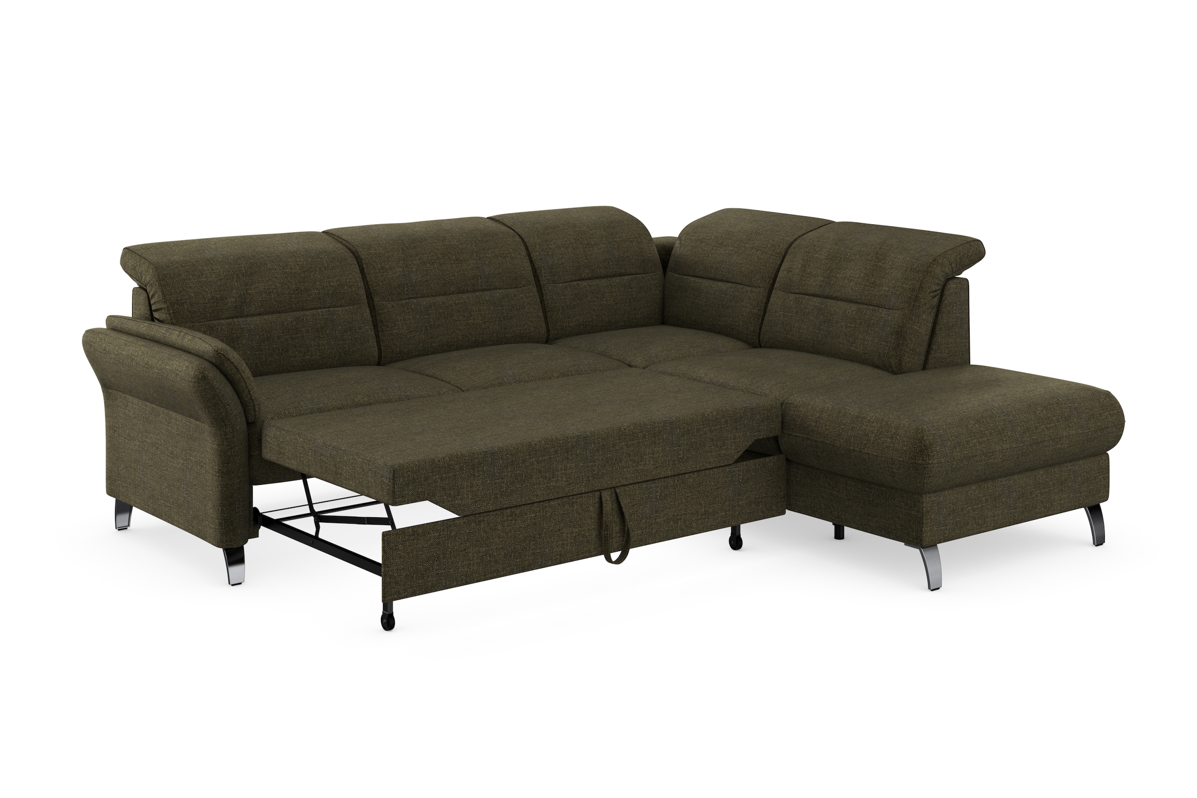 sit&more Ecksofa »Grenoble L-Form mit Federkern«, wahlweise mit Bettfunktion, Bettkasten, Arm- und Kopfteilverstellung