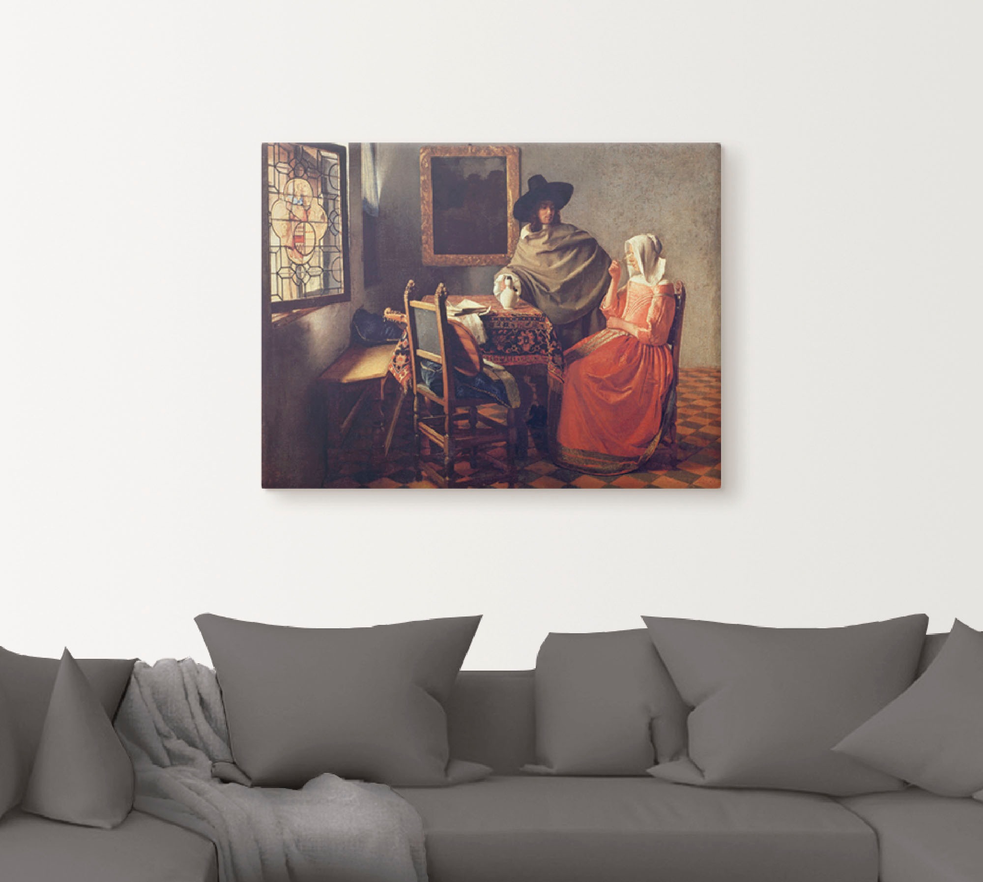 Artland Wandbild "Das Glas Wein. Um 1660/61" Paar 1 Stk. tlg. als Leinwandb günstig online kaufen