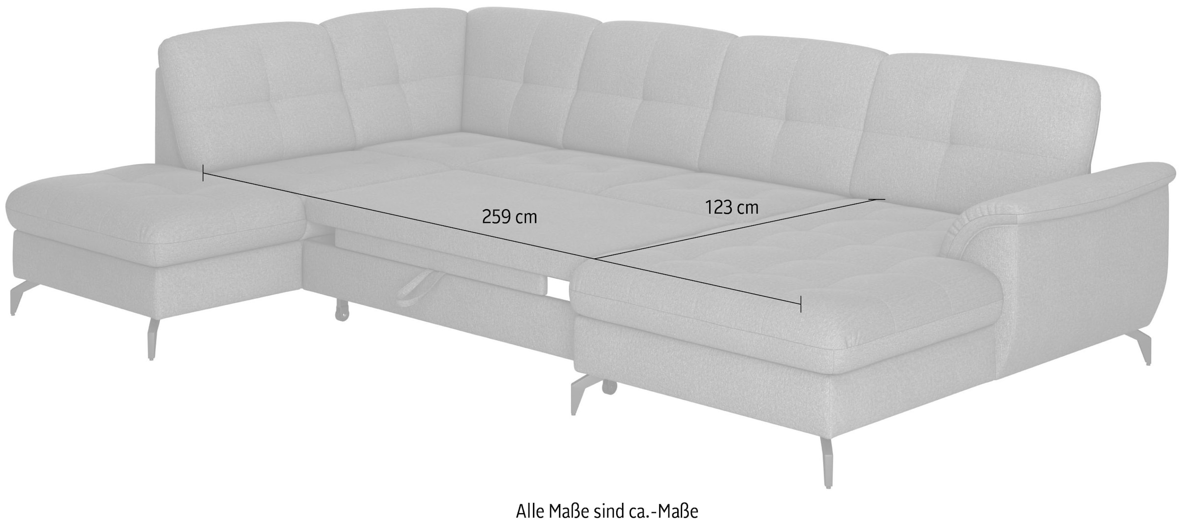 sit&more Wohnlandschaft »Zora U-Form«, wahlweise mit Bettfunktion und Bettkasten