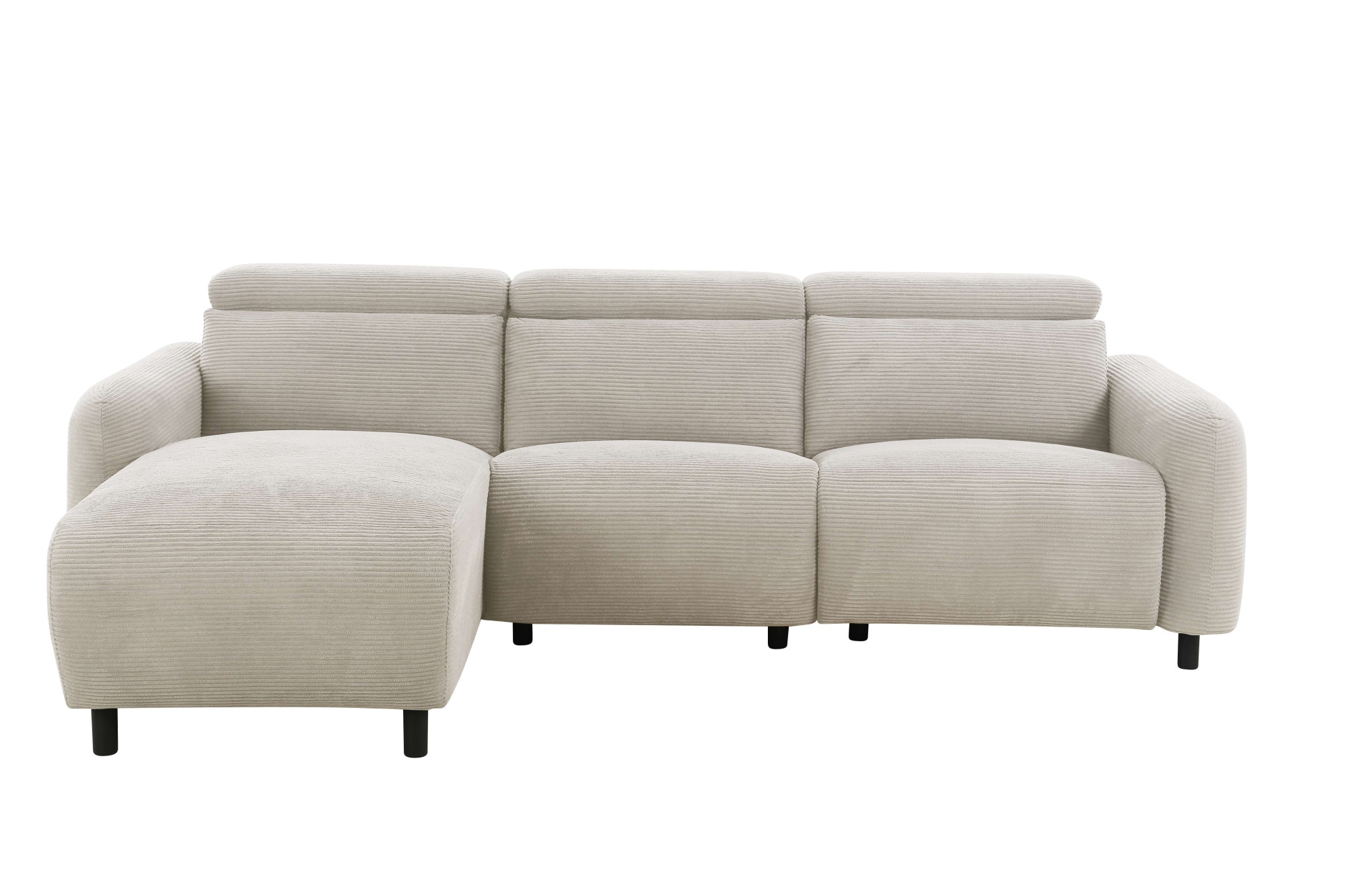 Home affaire Ecksofa »SKAANE in Cord, L-Form, 274 cm, manuelle u. elektrische Funktion,«, Kopfteilverstellung, Relax-und Liegefunktion, Federkernpolsterung