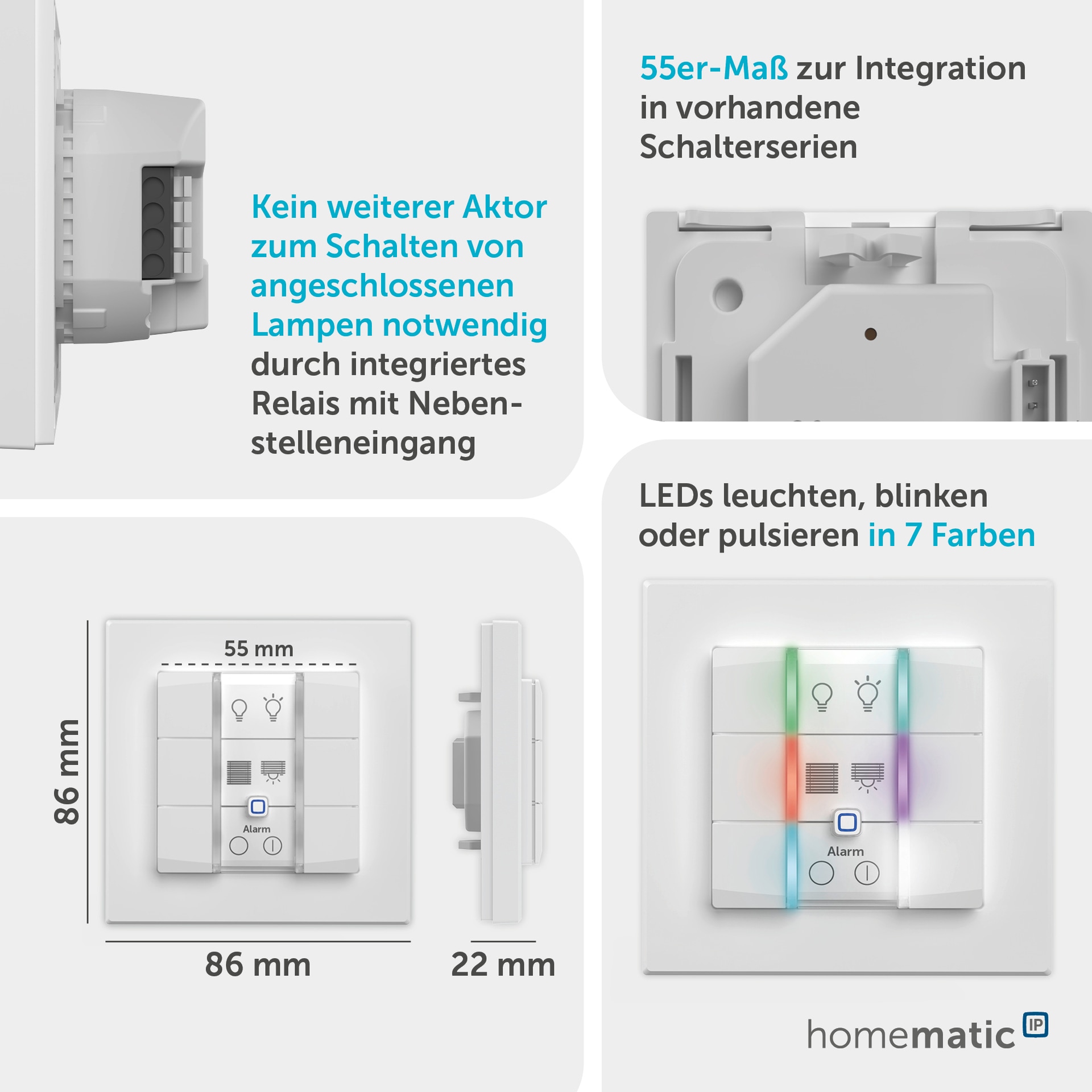 Homematic IP Wandtaster »Wandtaster - 6-fach, 230 V«