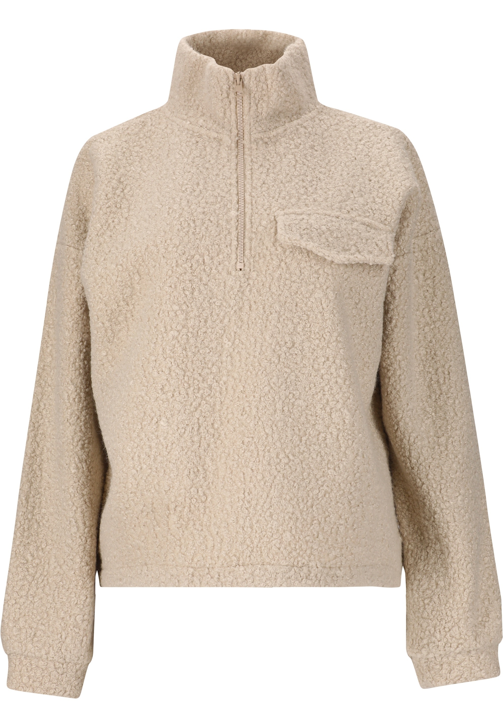 ATHLECIA Strickpullover »Florrie«, mit Teddy-Fleece und halbem Reißverschluss