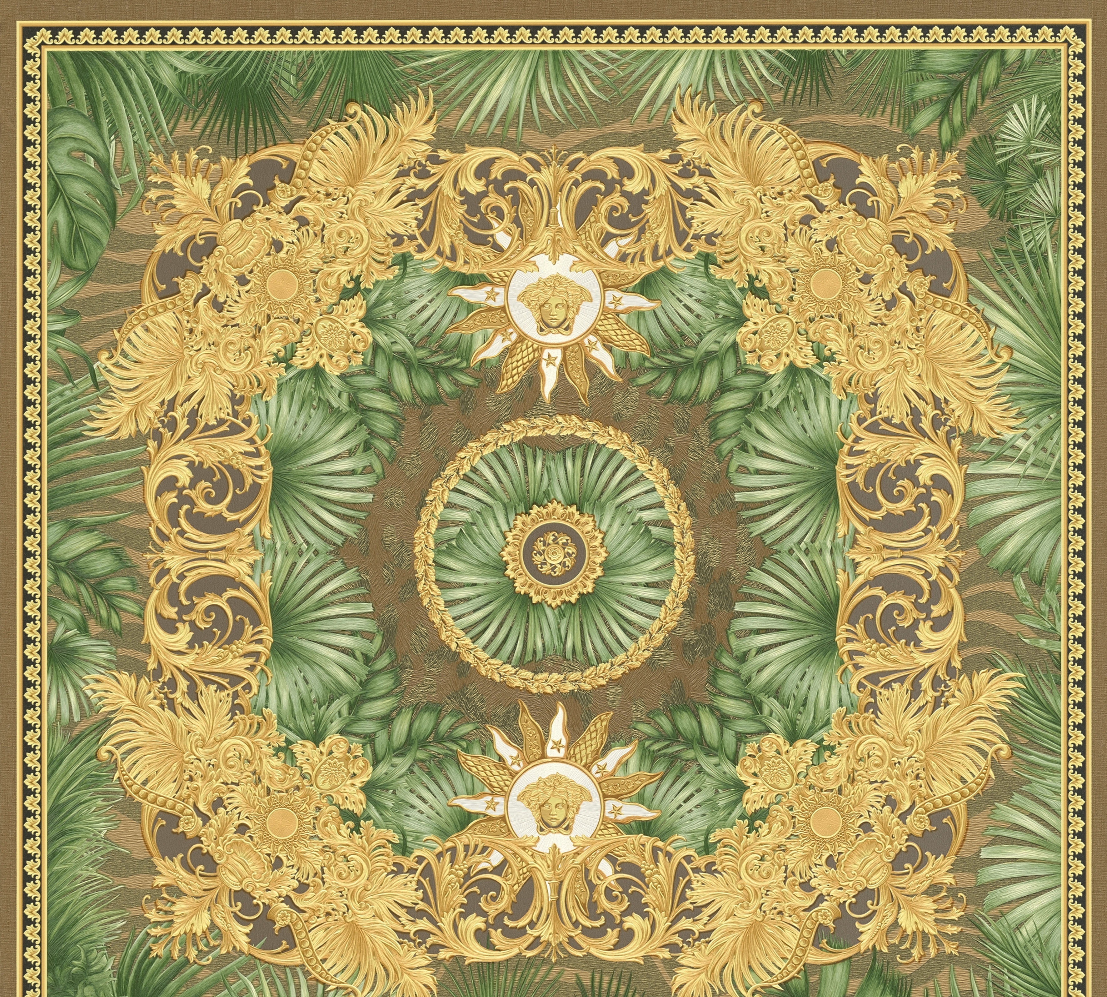 Versace Vliestapete "Wallpaper Versace 5 Design" abstrakt gemustert leicht glänzend leicht strukturiert Dschungel auffallende Fliesen-Tapete Tapeten Wohnzimmer Schlafzimmer