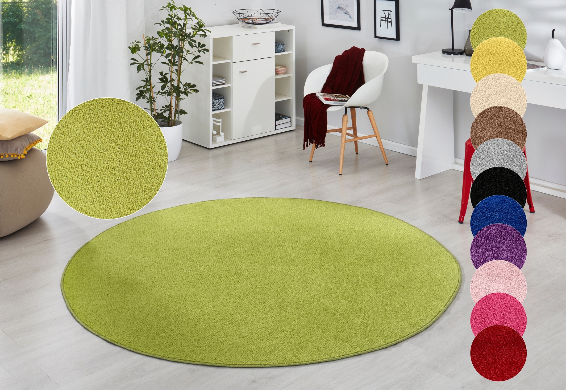 HANSE Home Teppich "Fancy" rund 7 mm Höhe Kurzflor, Weich, Einfarbig, Wohnz günstig online kaufen