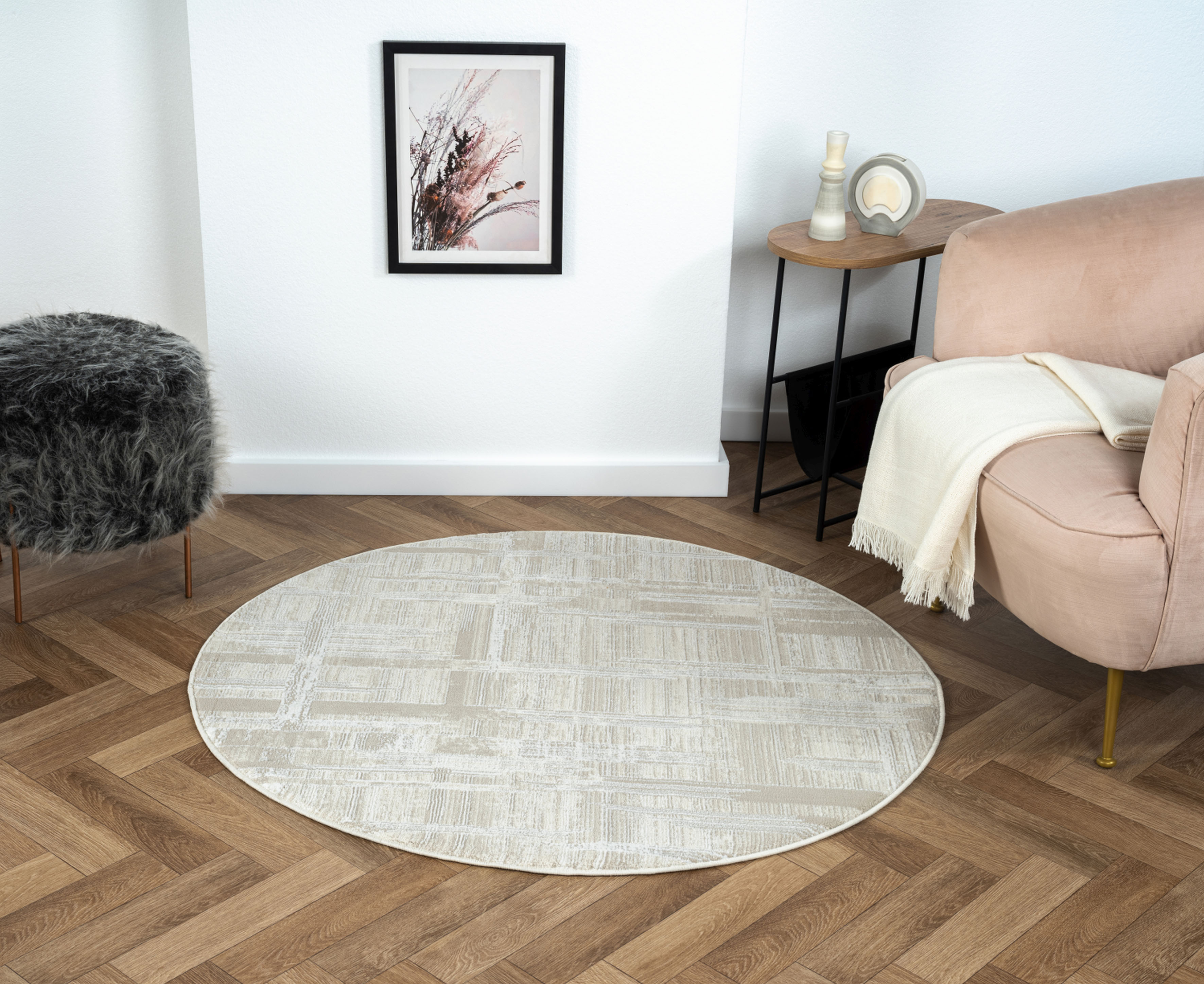 Myflair Möbel & Accessoires Teppich "My Favorite" rund 10 mm Höhe Kurzflor, Retro-Style, besonders weich durch Microfaser